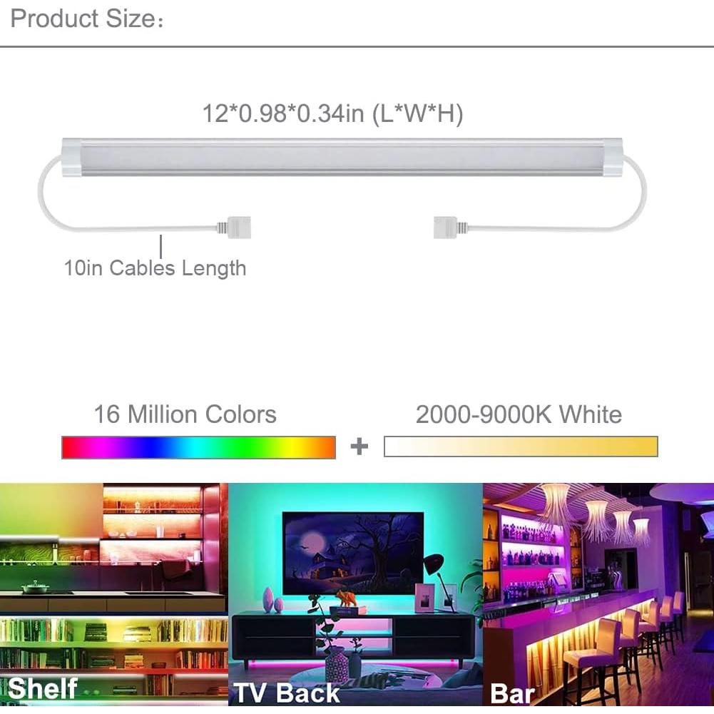 Barra de Luz LED RGB Bajo Gabinete LAIFUNI 30.48cm - Paquete de 3