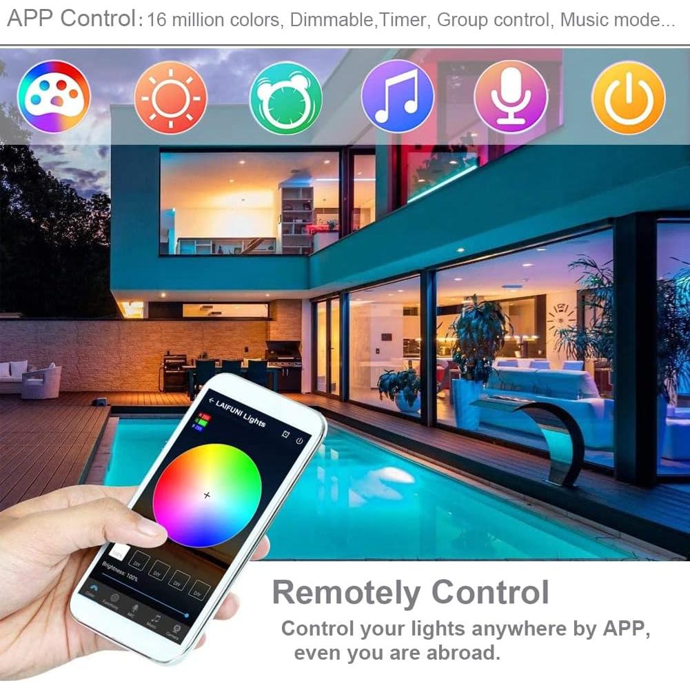 Barra de Luz LED RGB Bajo Gabinete LAIFUNI 30.48cm - Paquete de 3