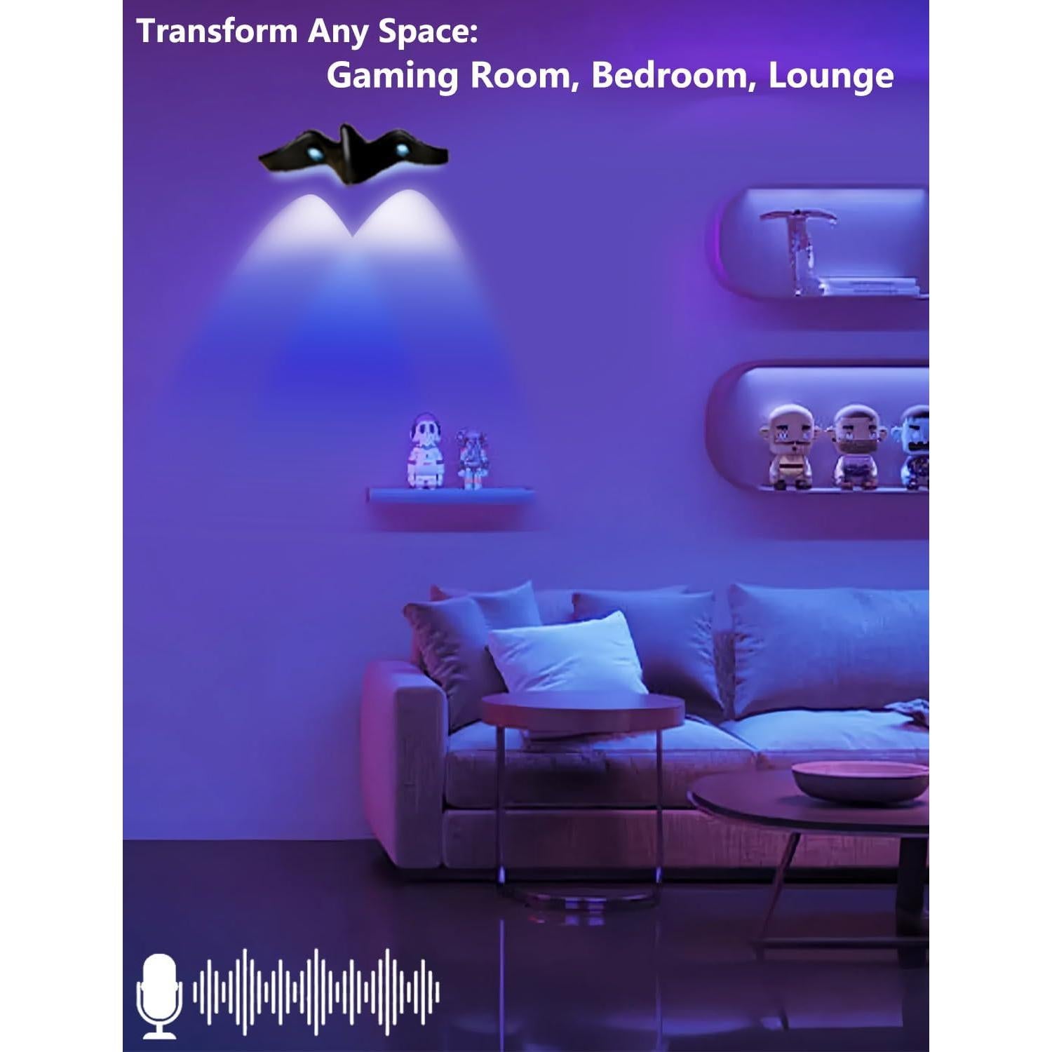 Luz de Pared LED RGB ZYSHEN - Control APP y Voz, USB