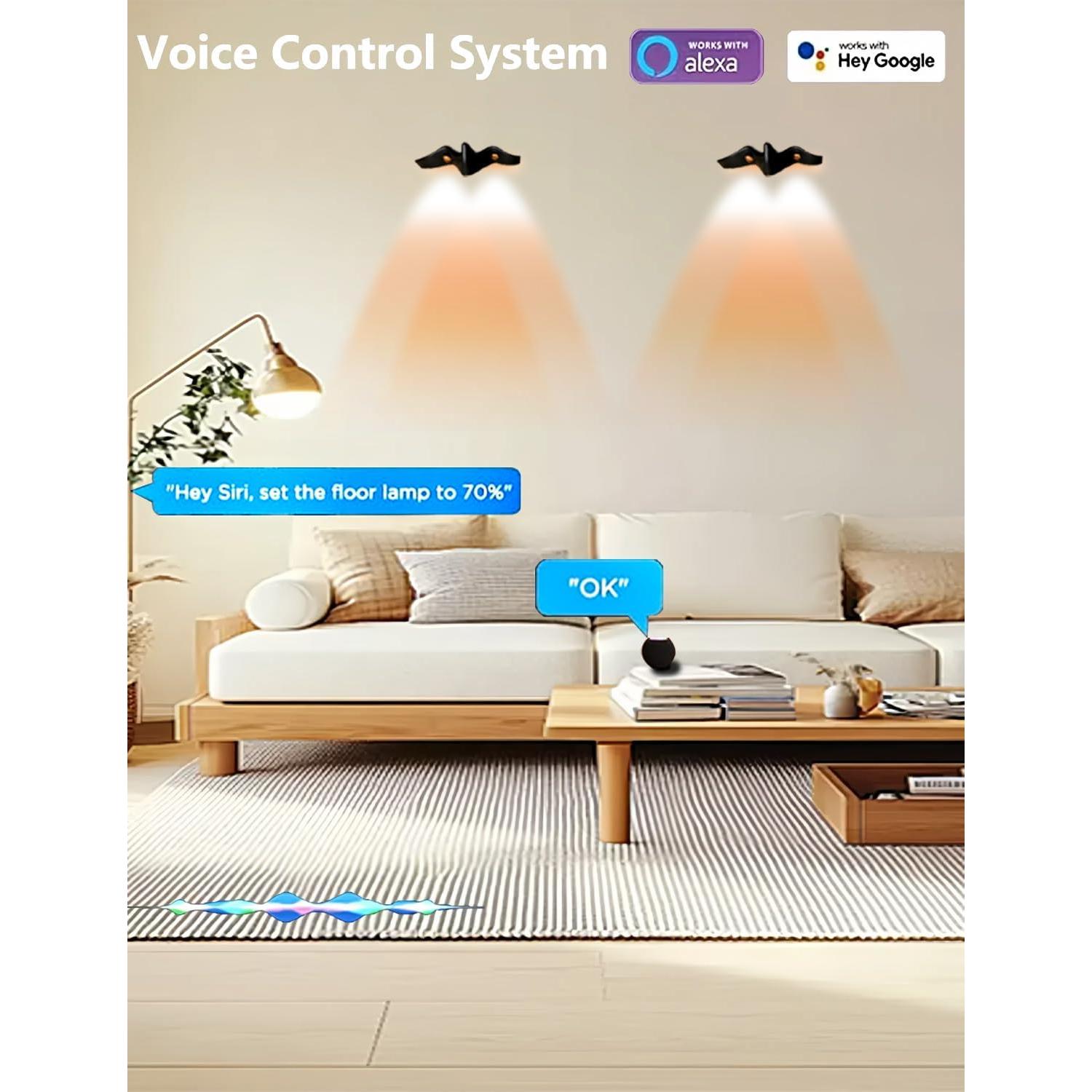 Luz de Pared LED RGB ZYSHEN - Control APP y Voz, USB
