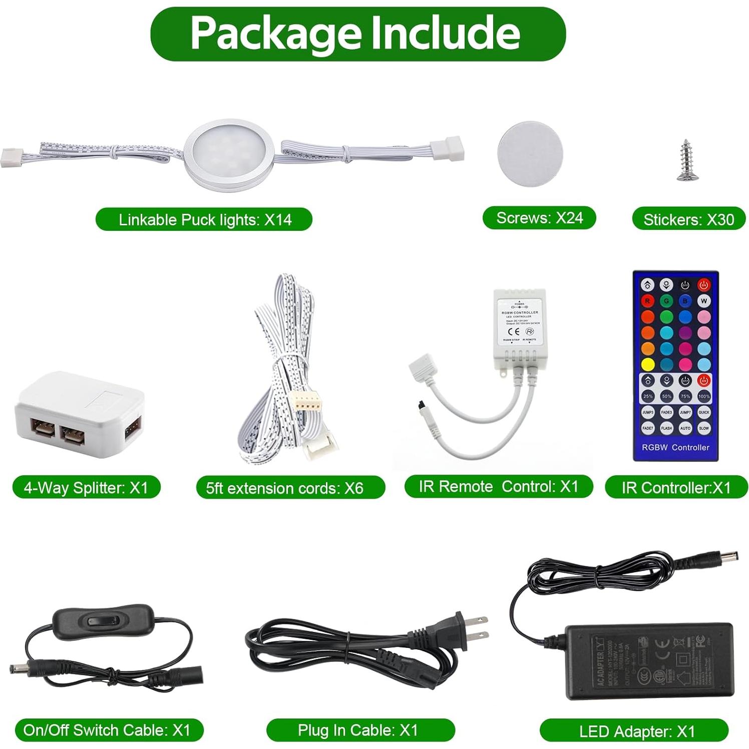 Kit de Iluminación LED RGB+Blanco Diurno AXMVEZ 14 Luces