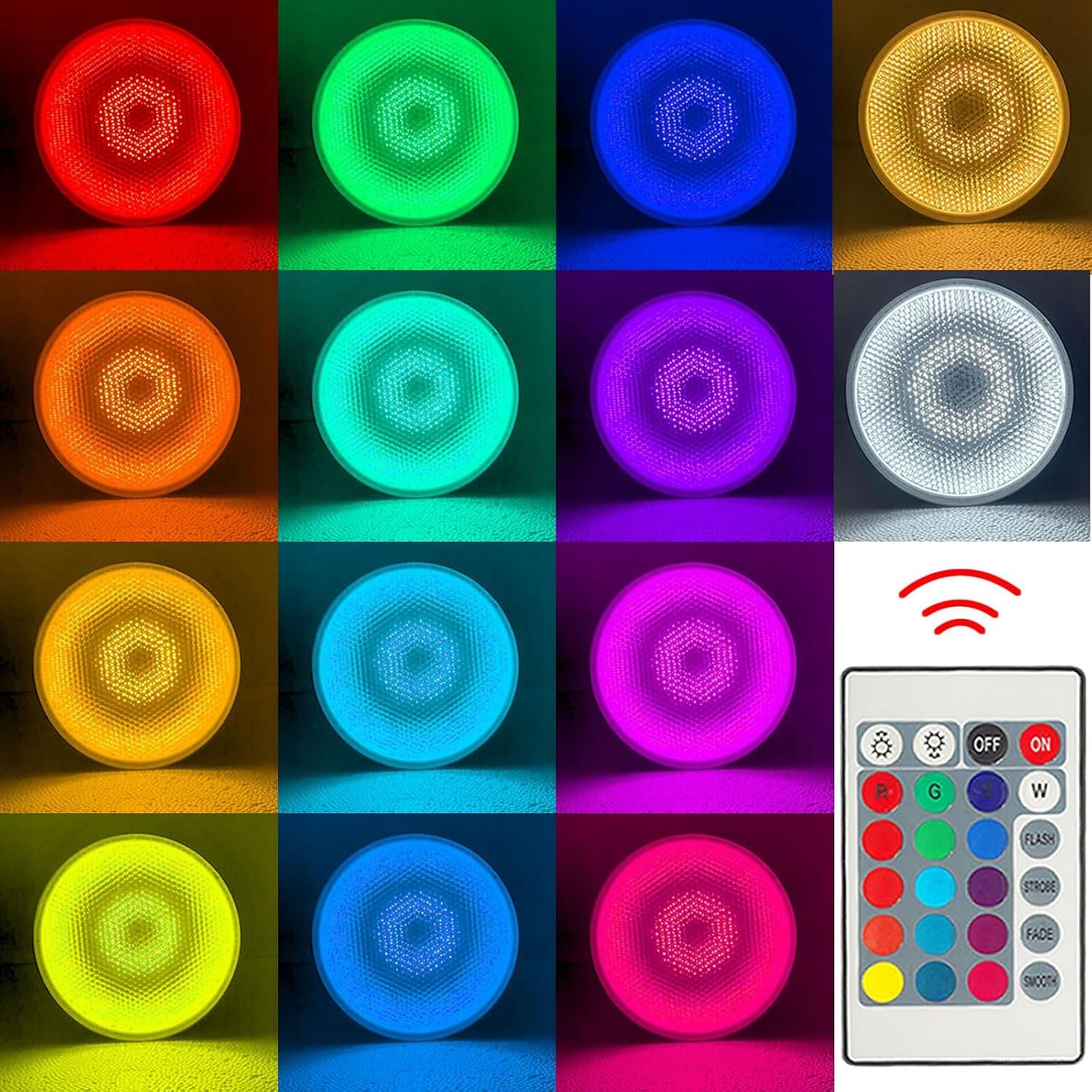 Paquete de 2 Bombillas LED PAR30S 30W RGB+Blanco Cálido