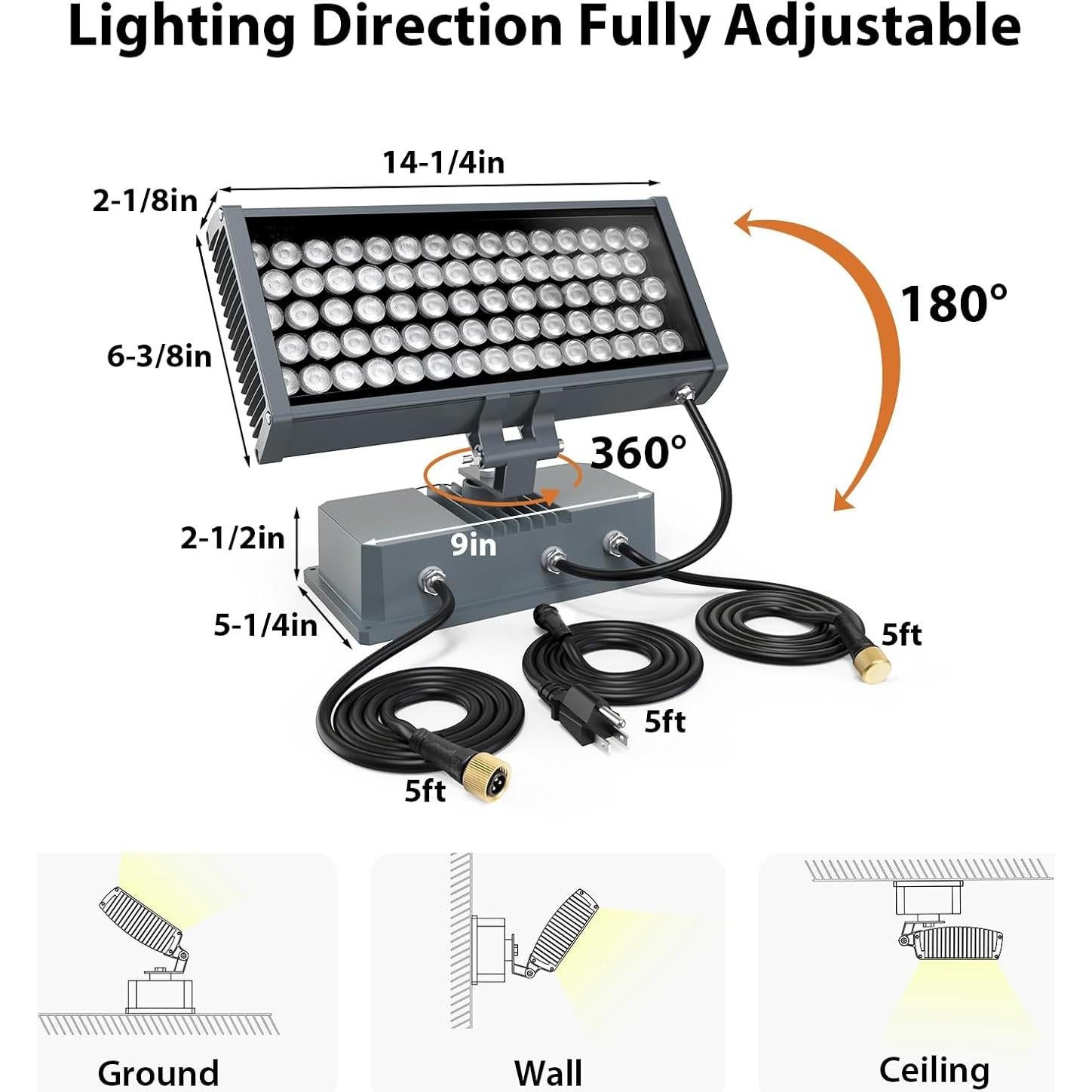 Luz de Lavado de Pared LED 288W ATCD RGBW Enlazable 28800LM
