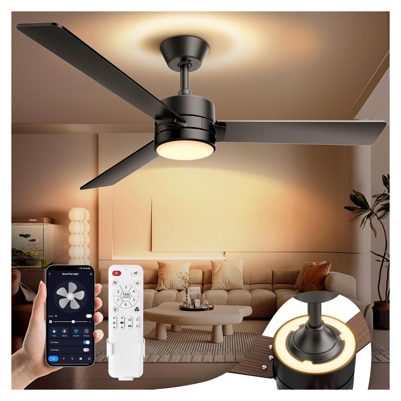 Ventilador de Techo Hinomy 132 cm con Luz LED y Control Remoto