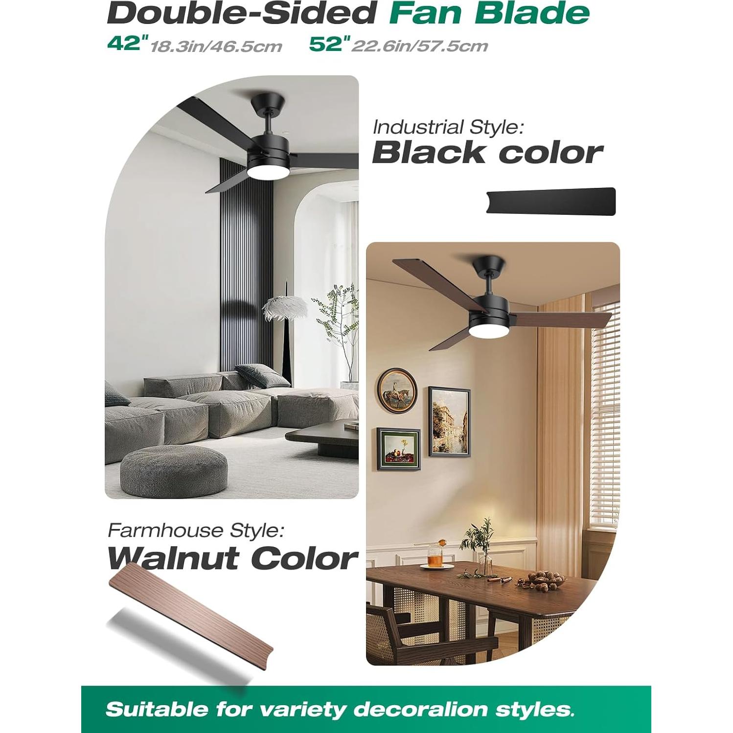 Ventilador de Techo Hinomy 132 cm con Luz LED y Control Remoto