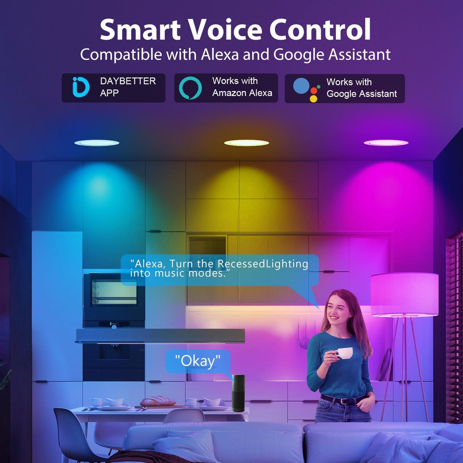 Luz de Techo Inteligente WiFi DAYBETTER 6" Regulable LED