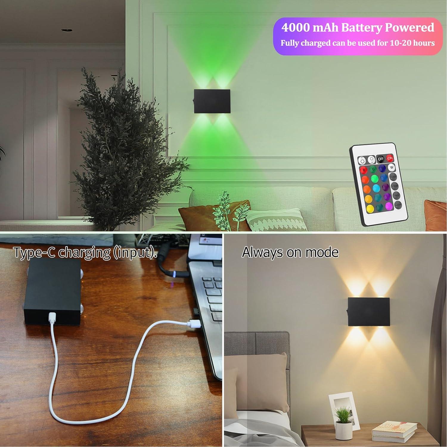 Luz de Pared Inalámbrica RGB ANKBOY 4W Recargable 4000mAh