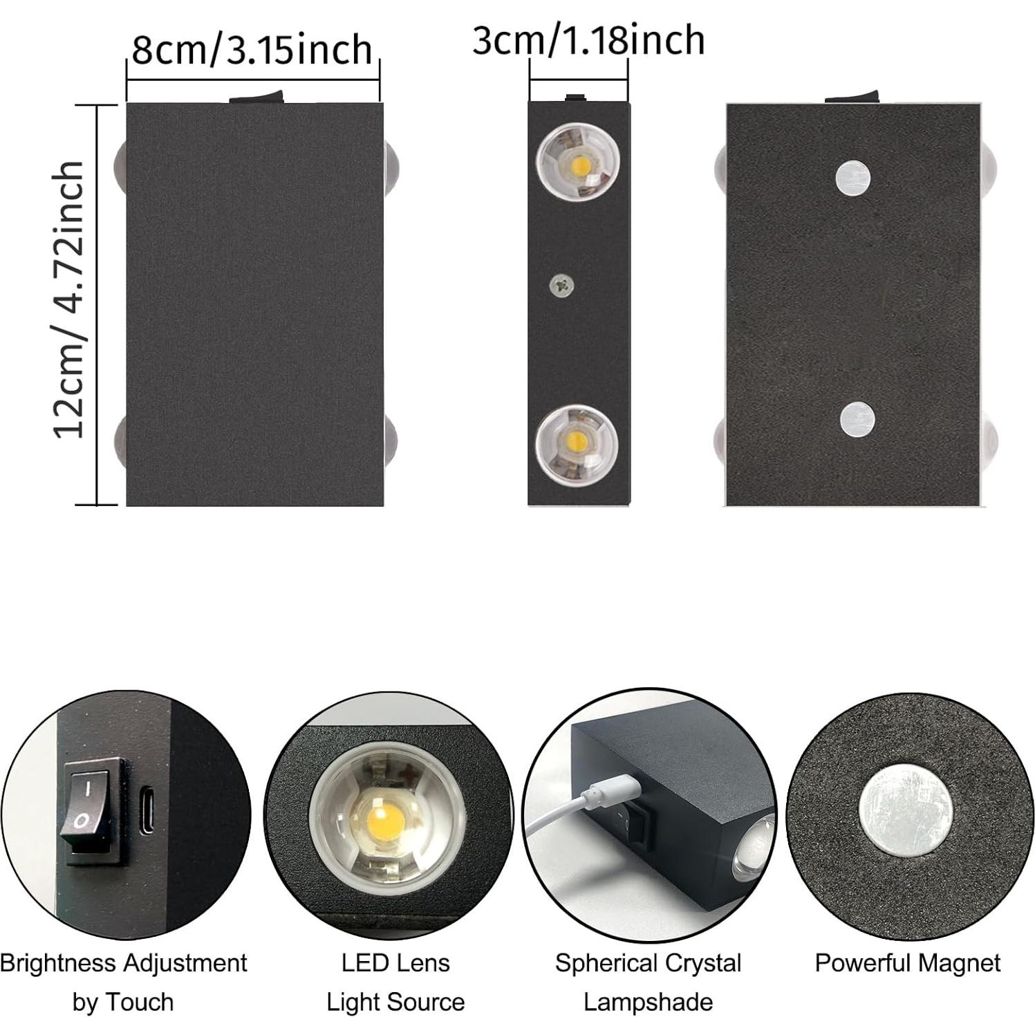 Luz de Pared Inalámbrica RGB ANKBOY 4W Recargable 4000mAh