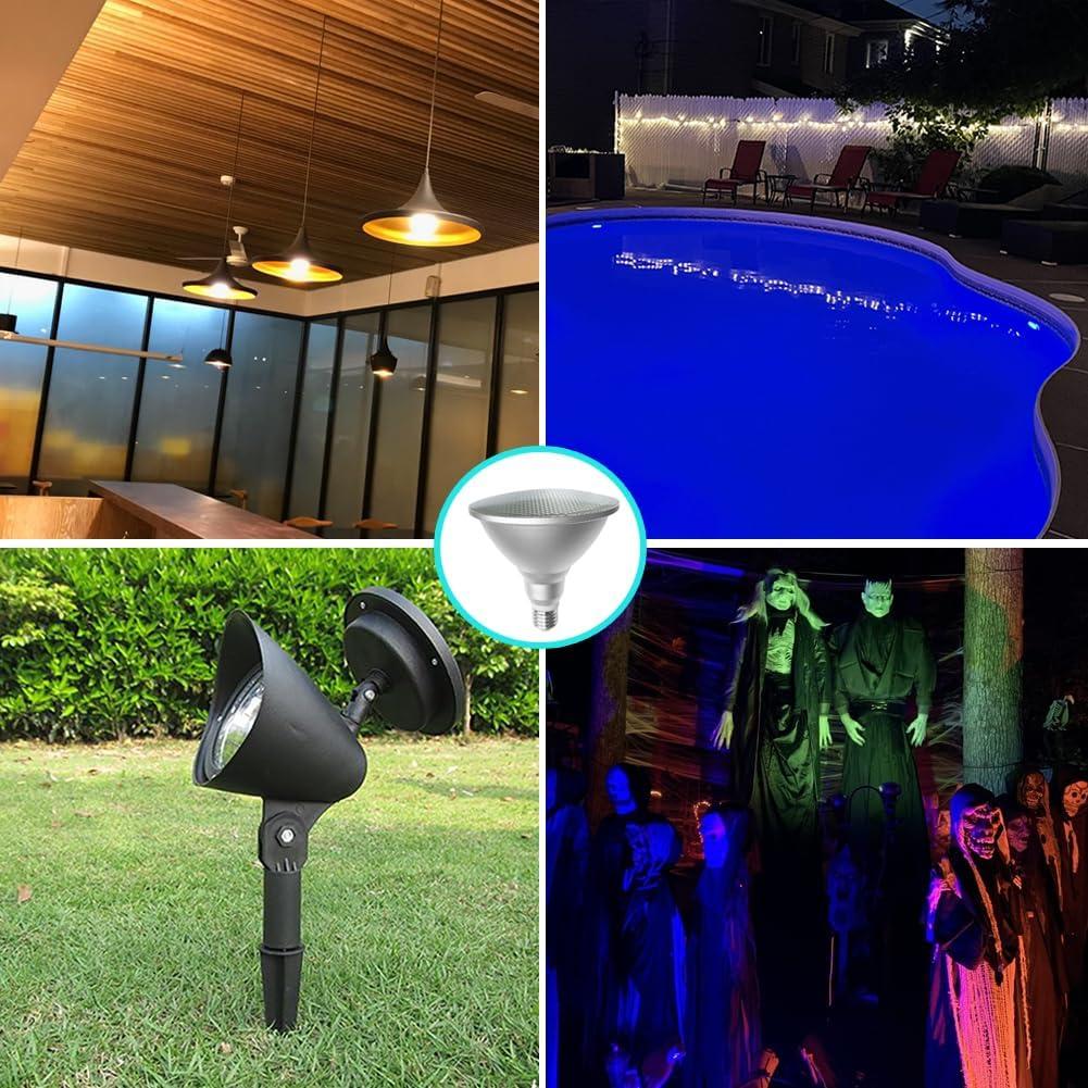 Bombilla LED PAR38 30W Dimmable RGB+Blanco Cálido E26