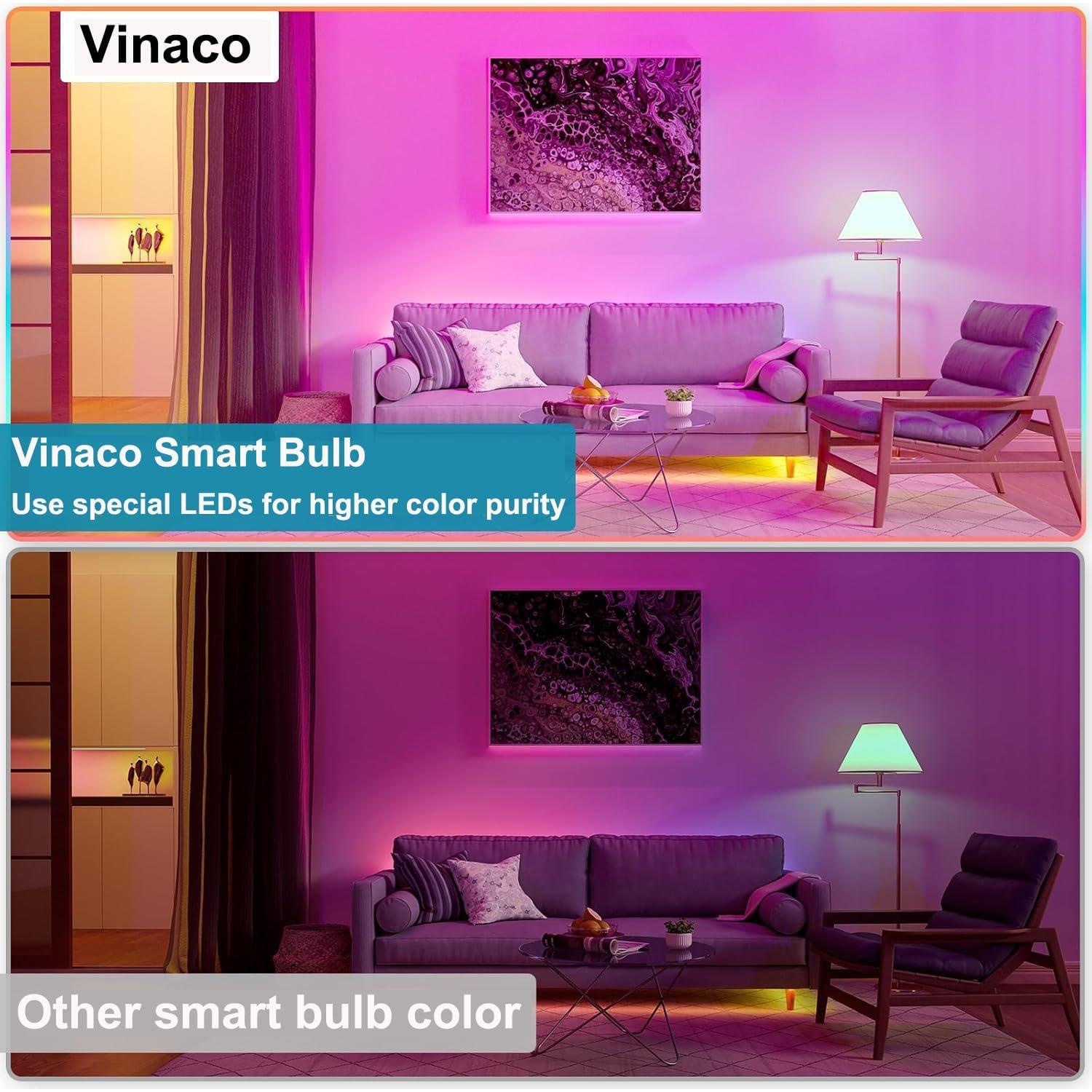 Bombilla LED Inteligente Vinaco A19 9W RGB E26 WiFi Alexa
