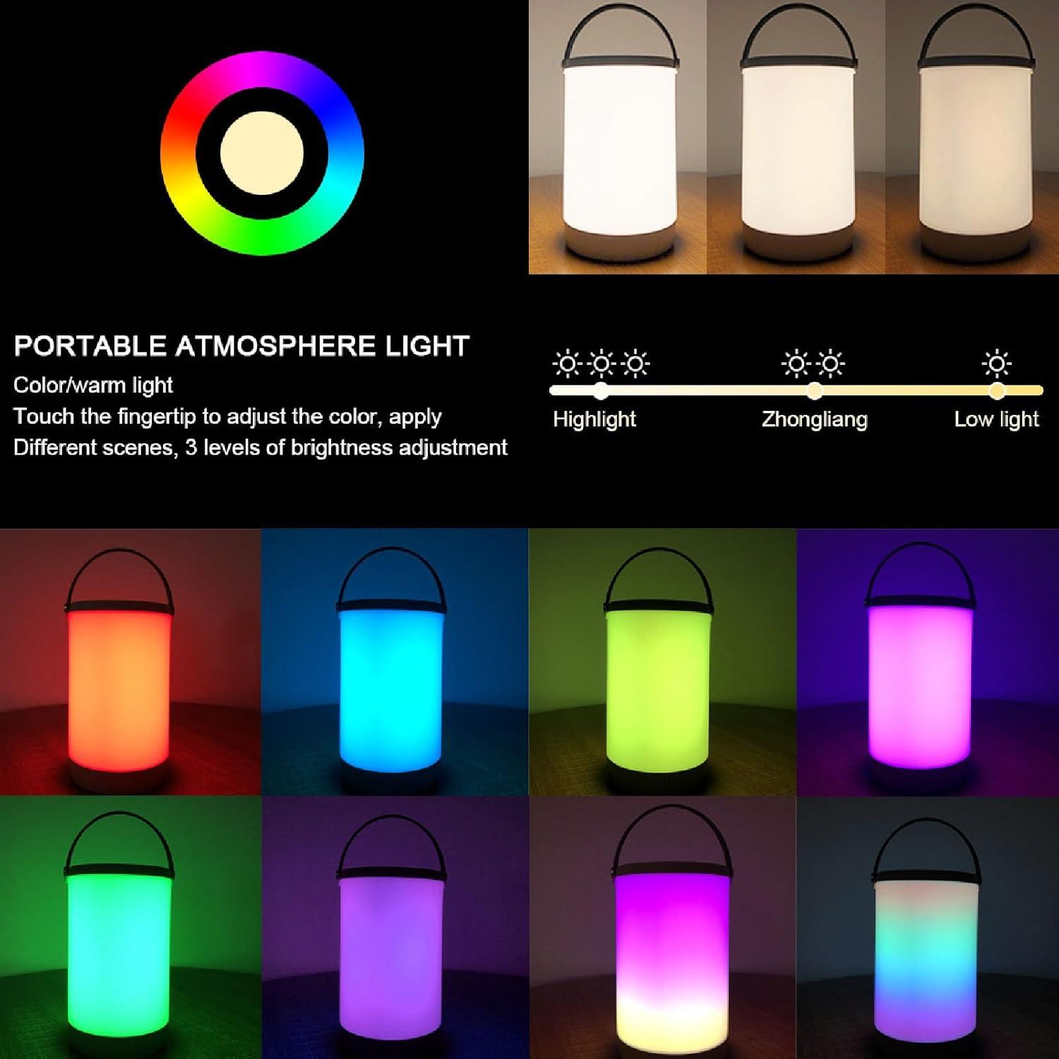 Lámpara de Mesa LED Inalámbrica RGB Táctil Cargable USB