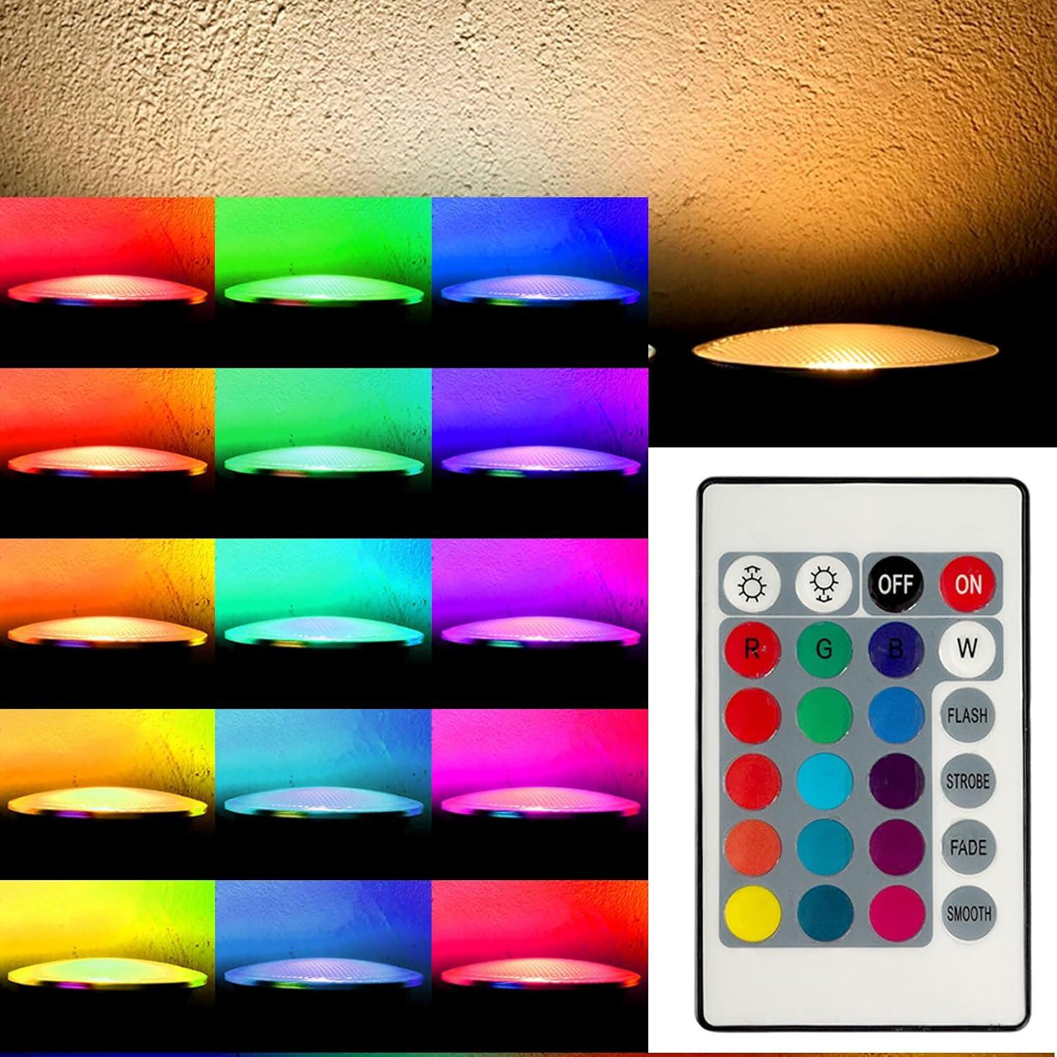 2Pack Bombilla LED PAR30 Changgong 30W RGB+Blanco Cálido 3000K