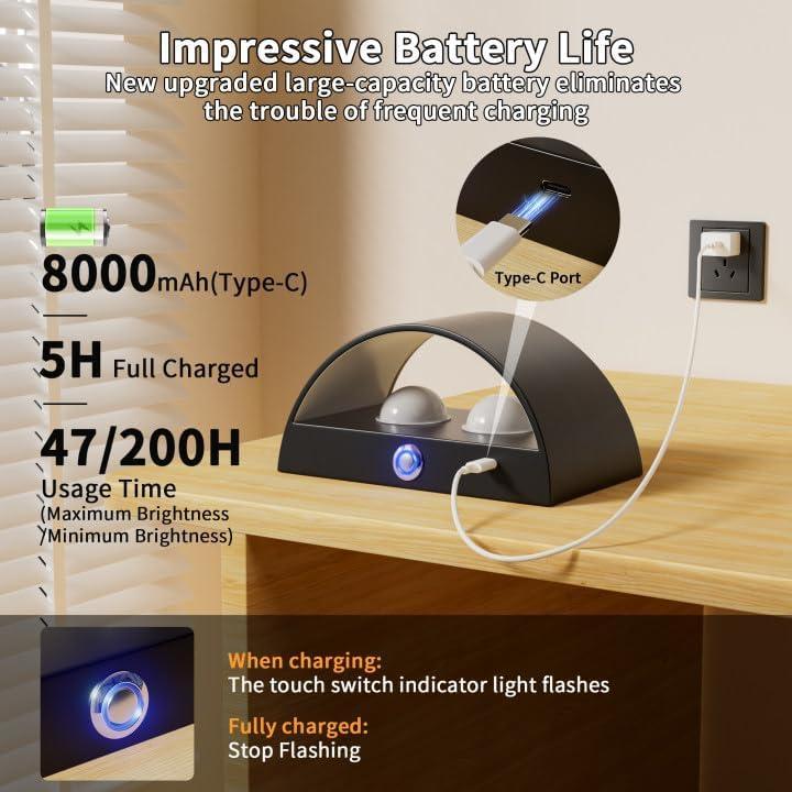 Aplique de Pared LED Inalámbrico CAMCLIM 16 Colores RGB Recargable