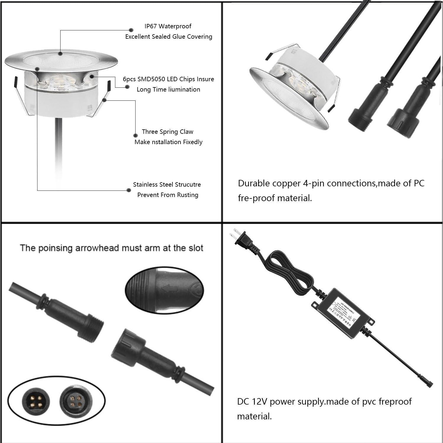 Kits de luces LED empotradas YZGWZLD 10 paquetes RGB 6 cm