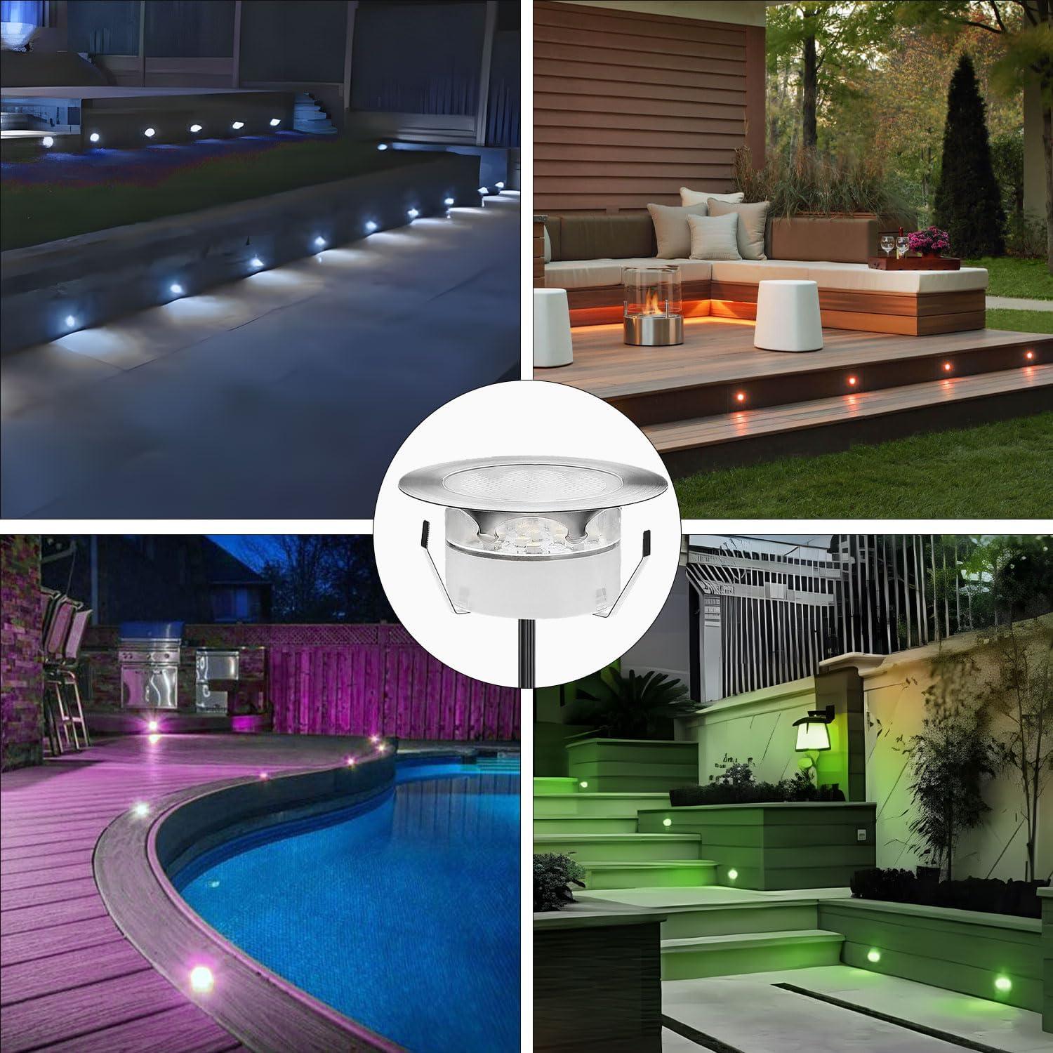 Kits de luces LED empotradas YZGWZLD 10 paquetes RGB 6 cm