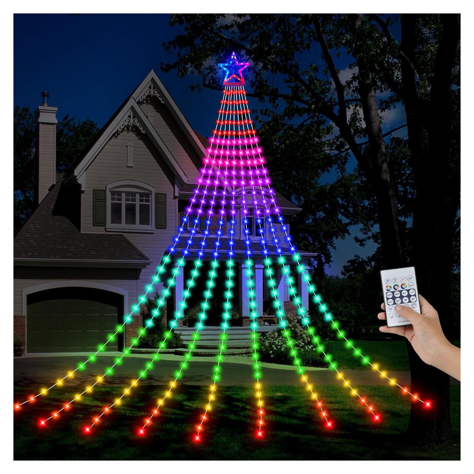 Luces de Navidad FUNIAO 320 LEDs RGB 5m con Control Remoto