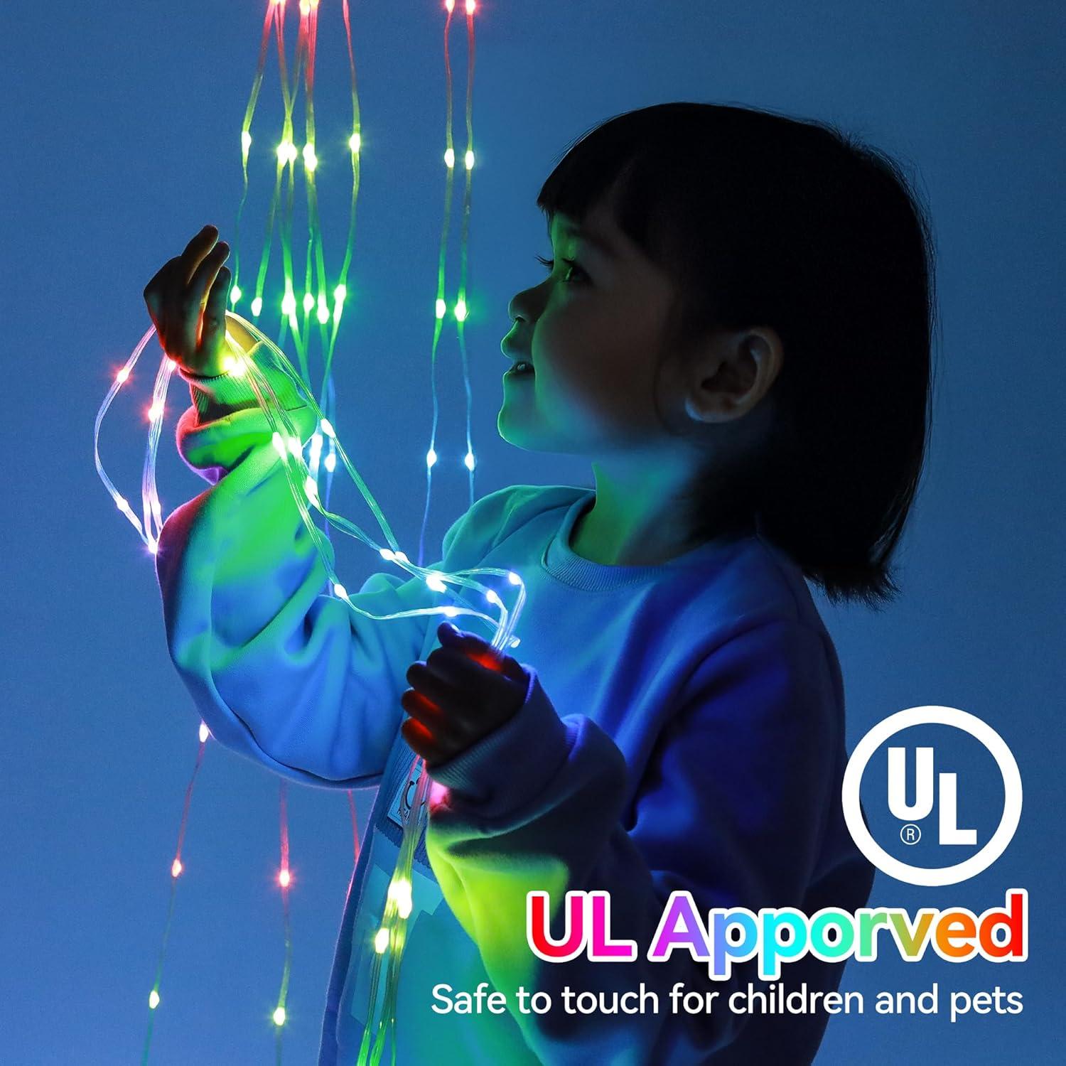 Luces de Navidad FUNIAO 320 LEDs RGB 5m con Control Remoto