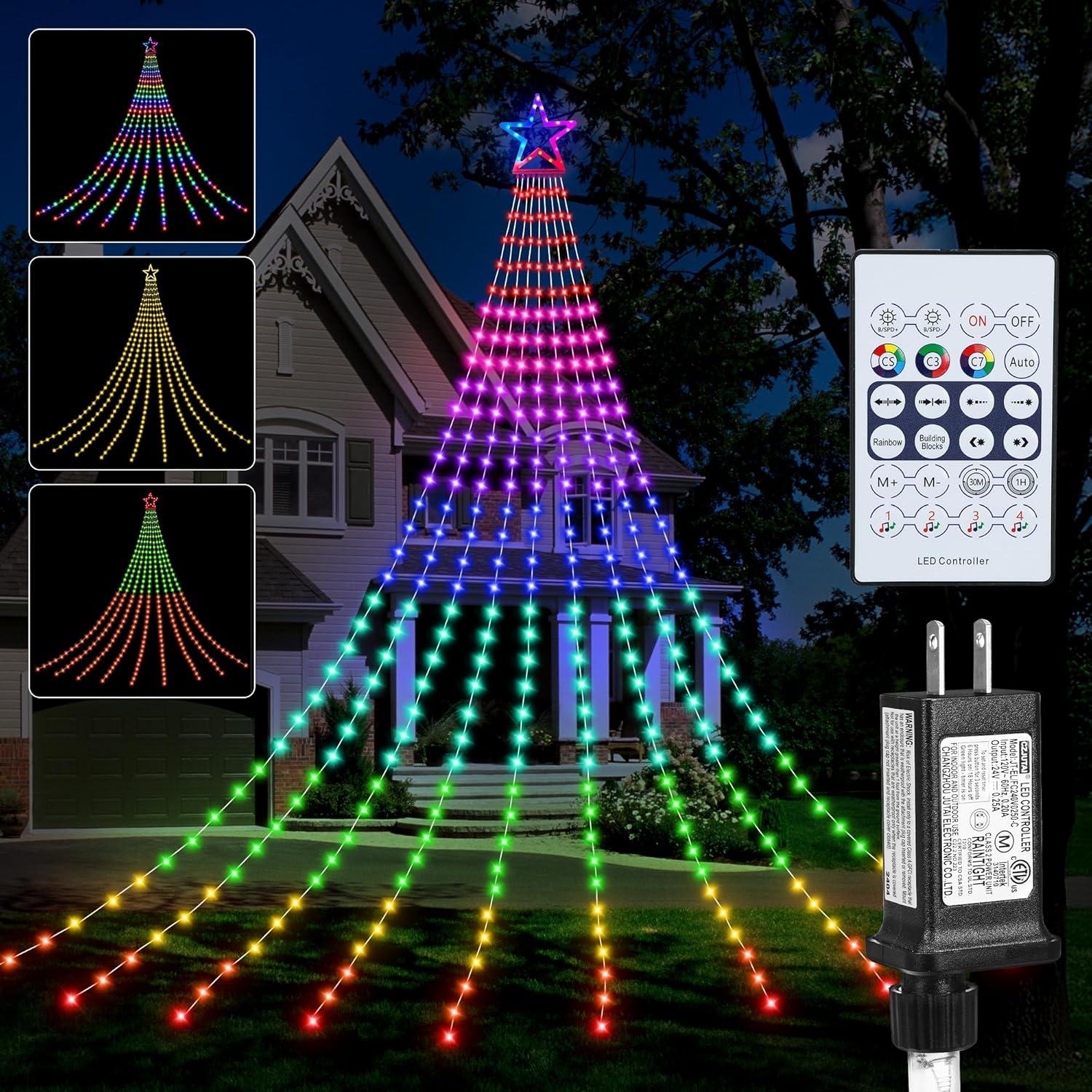 Luces de Navidad FUNIAO 320 LEDs RGB 5m con Control Remoto