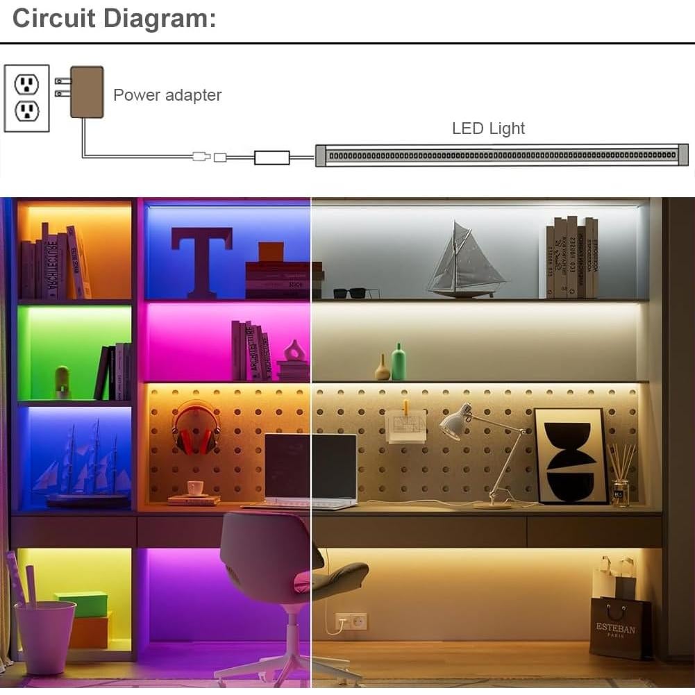 Barra de Luz LED Regulable LAIFUNI 61cm RGB con Control Remoto
