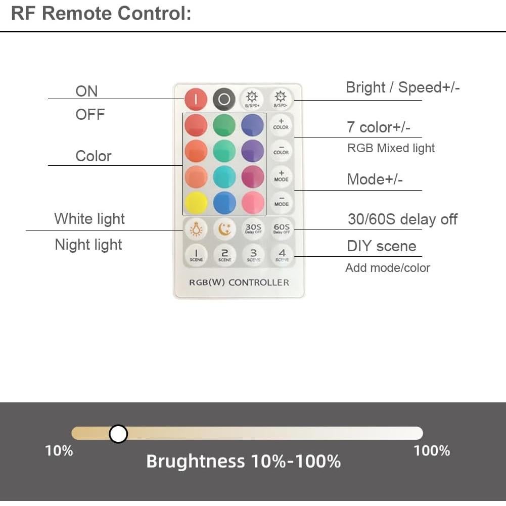 Barra de Luz LED Regulable LAIFUNI 61cm RGB con Control Remoto