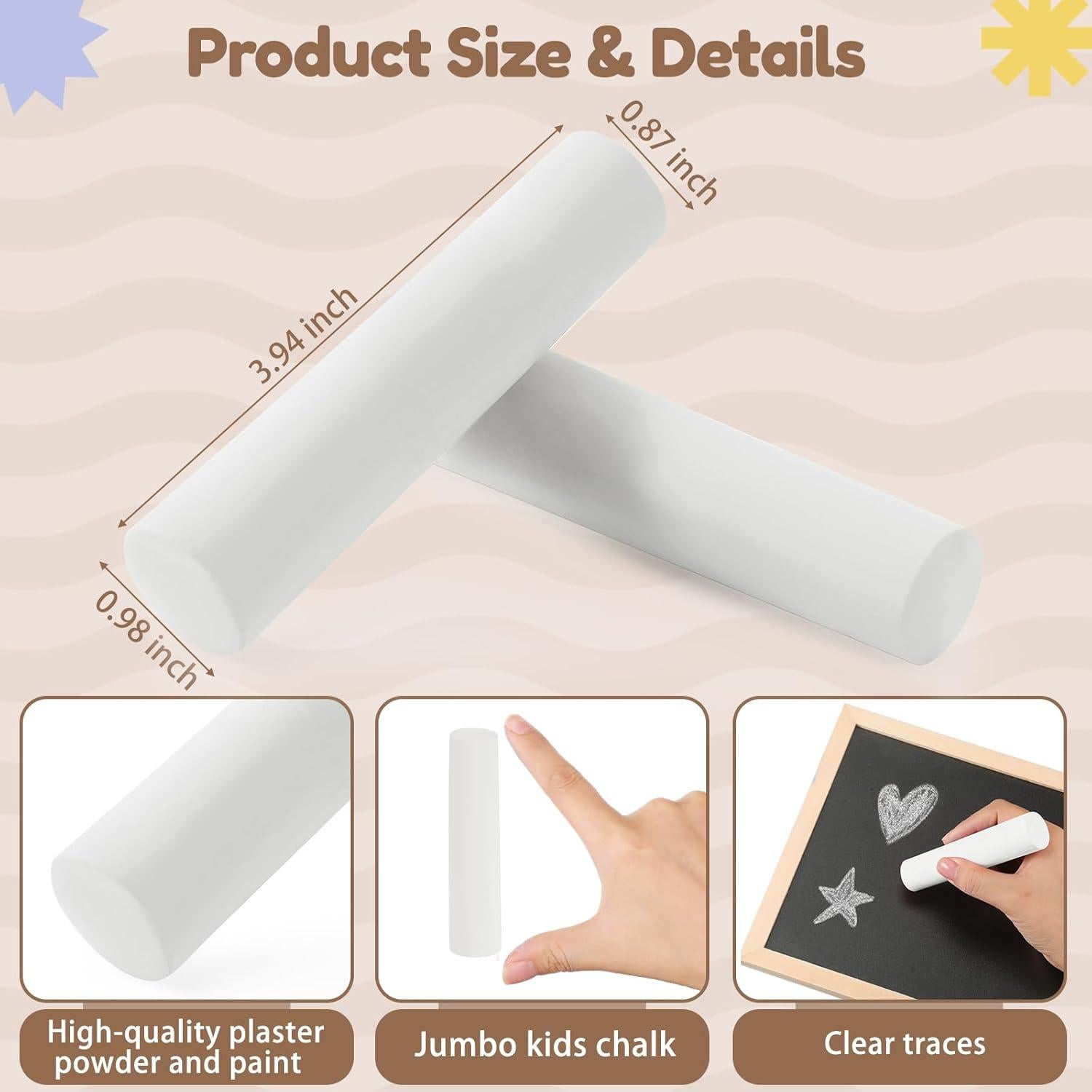 Tiza de Acera Jumbo Fulmoon 40 Pcs No Tóxica Lavable