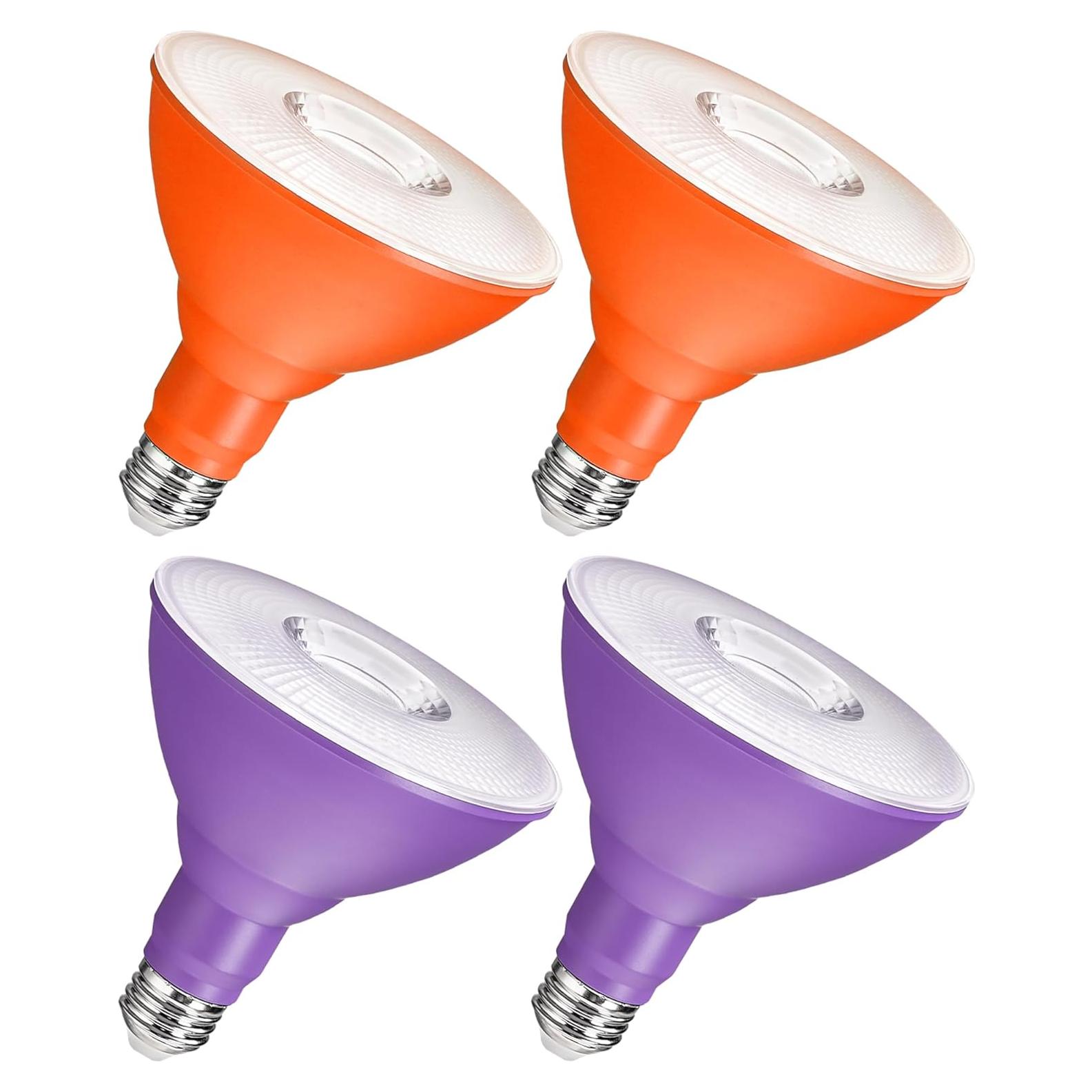 Set de 4 Focos LED Morados y Naranjas 18W Regulables GOEBLESON