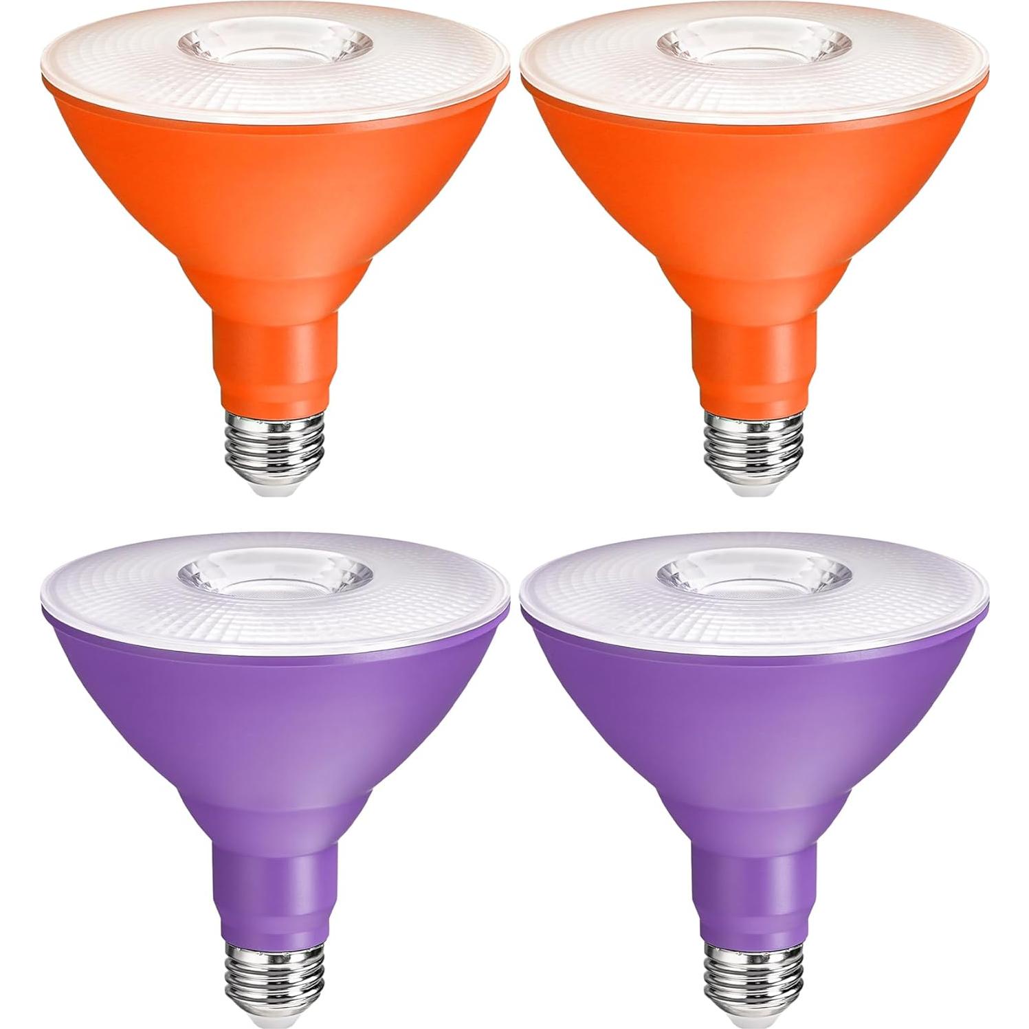 Set de 4 Focos LED Morados y Naranjas 18W Regulables GOEBLESON