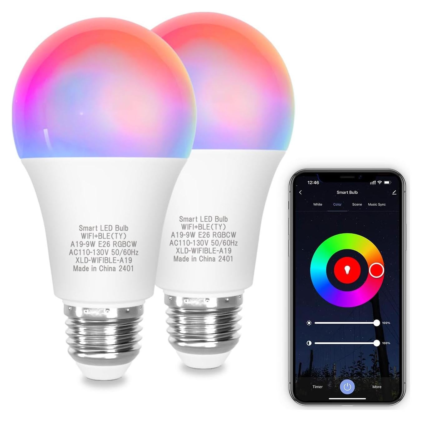 Bombilla Inteligente ORALUCE A19 E26 LED 9W Multicolor 900 Lúmenes