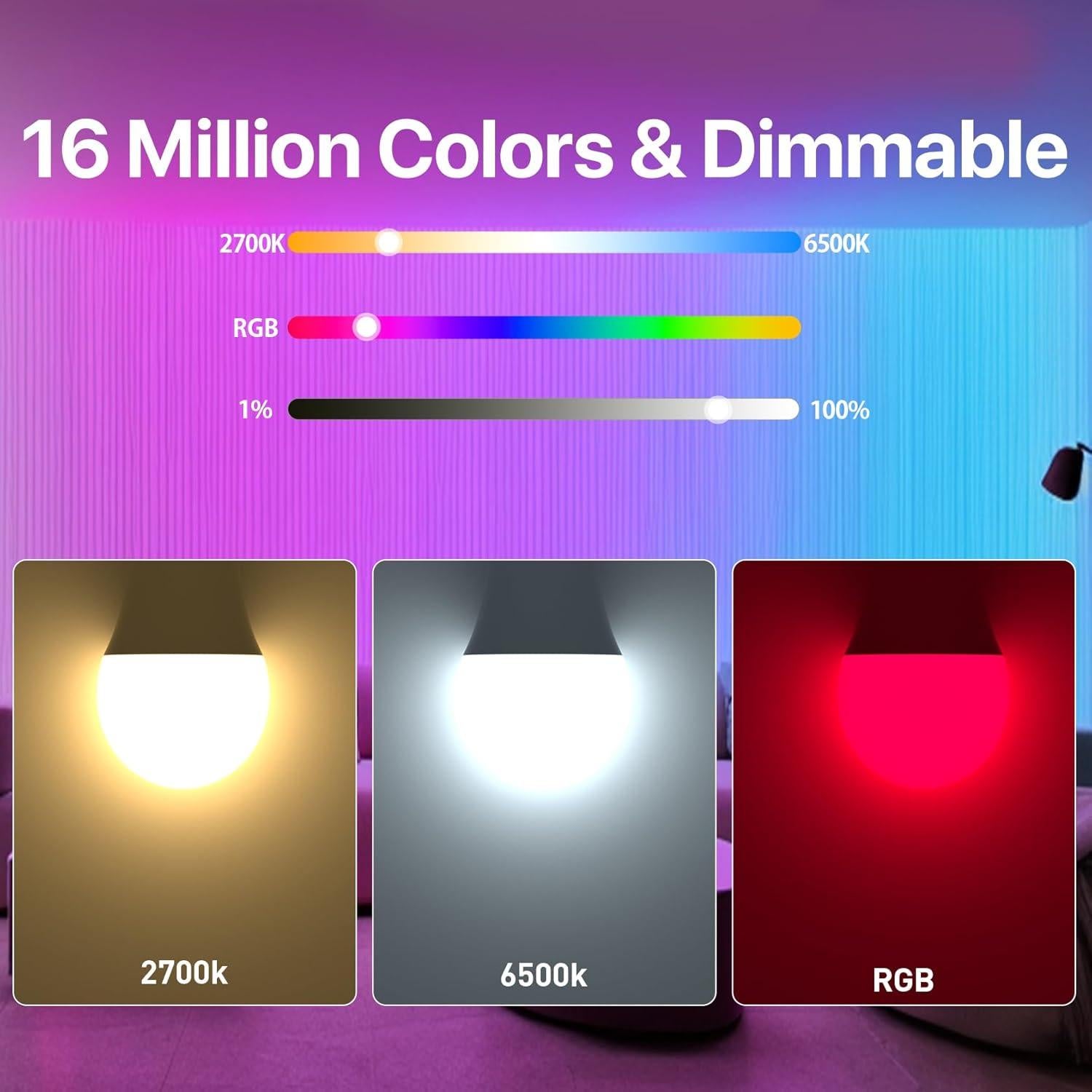 Bombilla Inteligente ORALUCE A19 E26 LED 9W Multicolor 900 Lúmenes