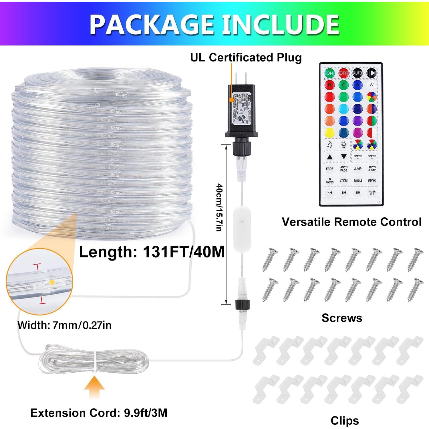 Luces de Cuerda OMIKA 40m 400LED RGB Control Remoto IP68