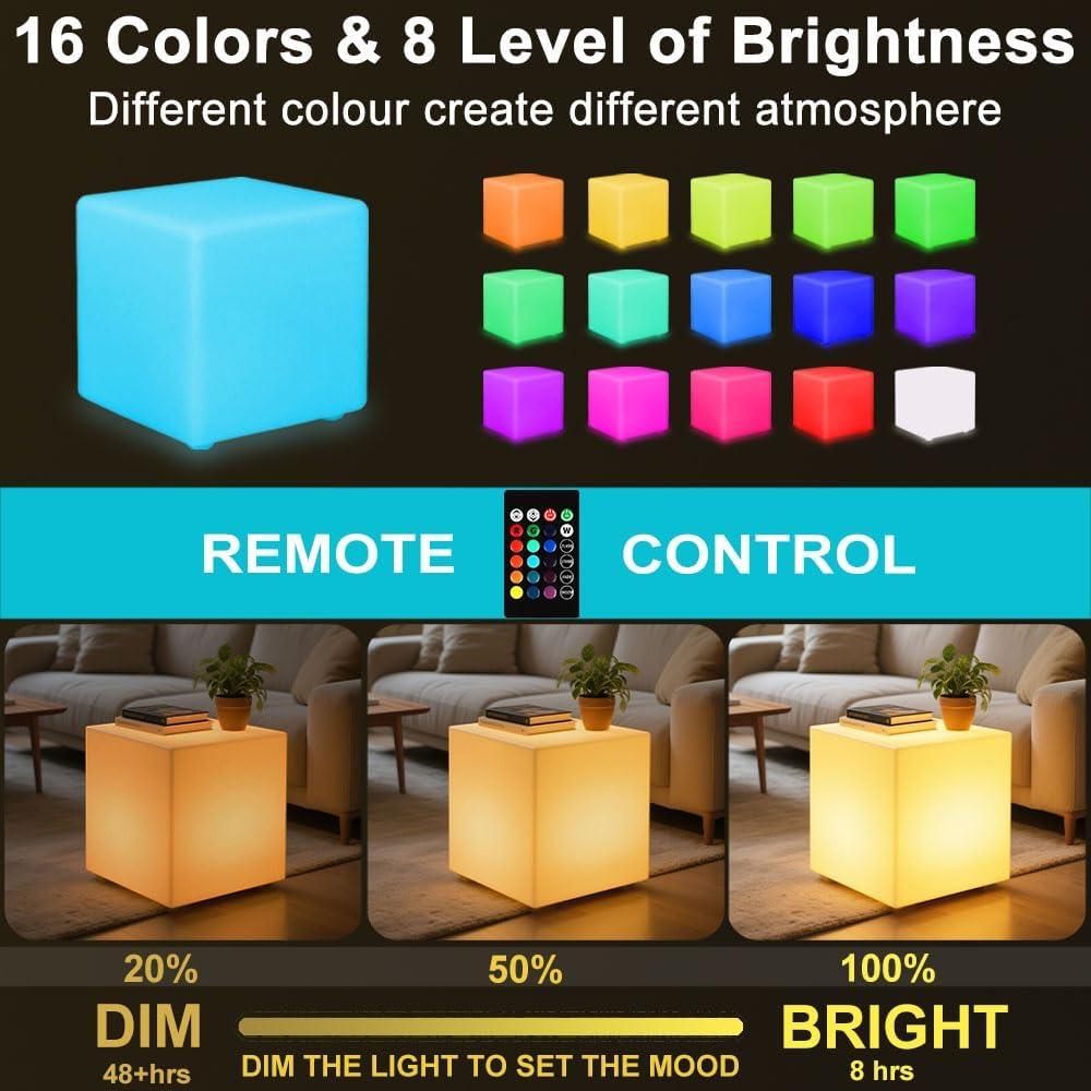 Silla Cubo LED BALMOST 50cm RGB Dimmable Impermeable