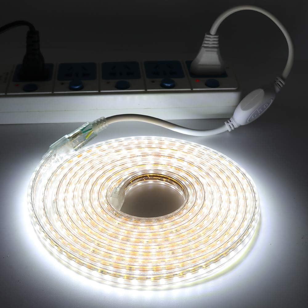 Tira LED XUNATA 10m 110V SMD 5050 Impermeable Blanco Frío