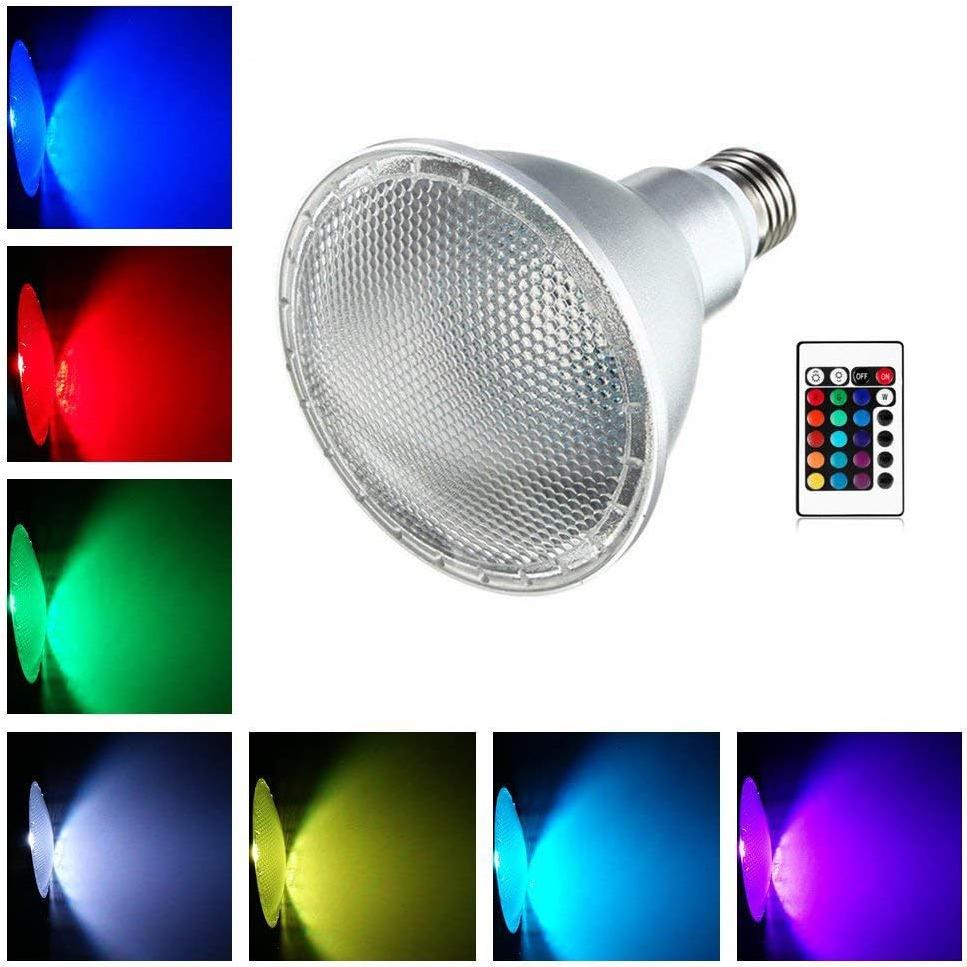 Bombilla LED RGB E27 10W DuDu Regulable 16 Colores Control Remoto