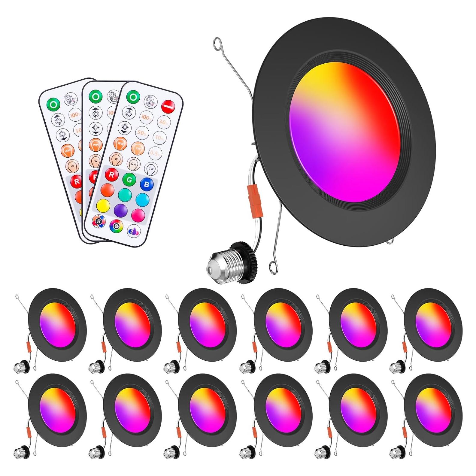 Luces empotradas LED Taptoron 13W 1050LM RGB 5/6" - Paquete de 12