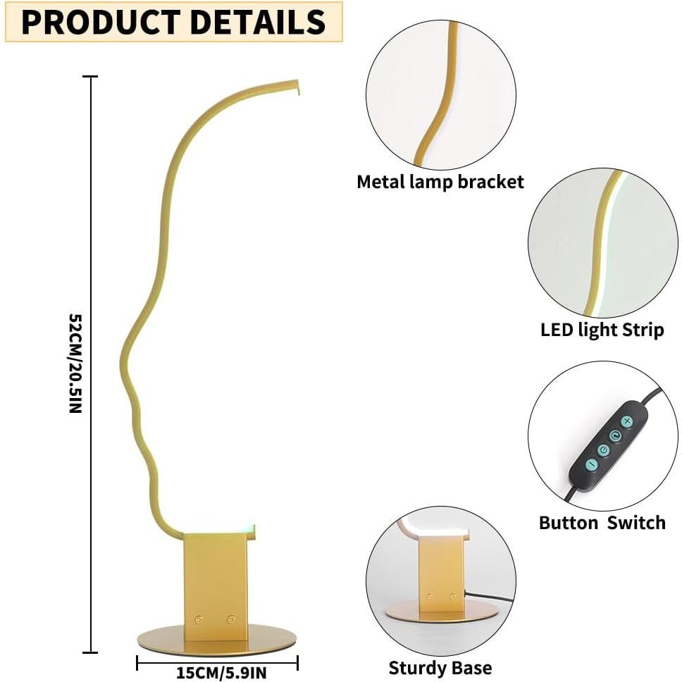 Lámpara de Mesa LED RGB Kariosid 52cm Regulable con Temporizador