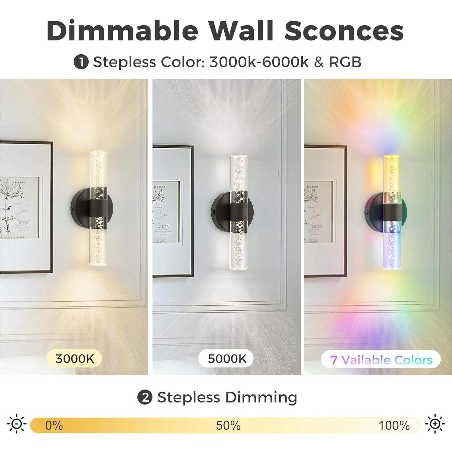 Aplique de Pared Inalámbrico DORESshop 30.48cm Negro 10000mAh