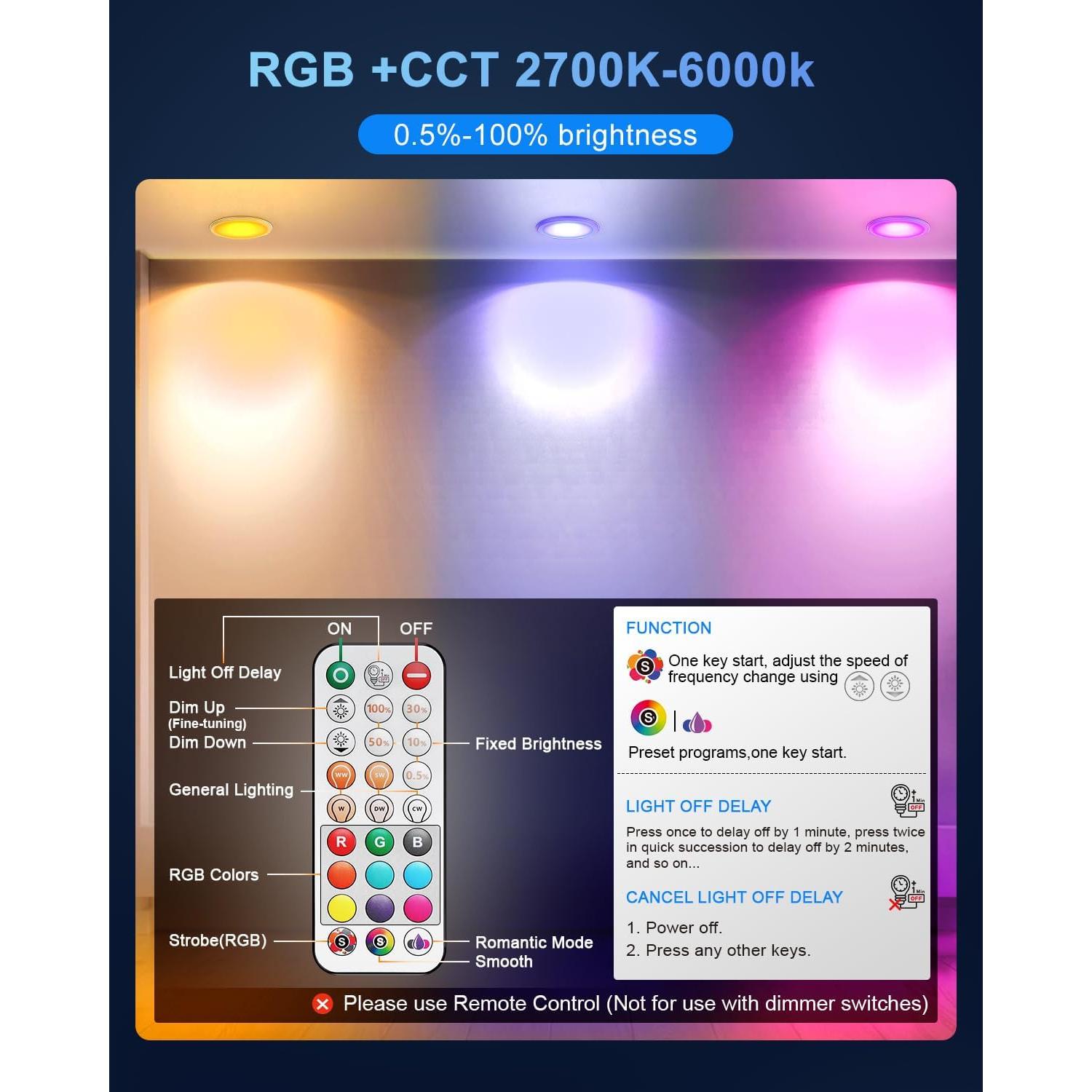 Iluminación Empotrada LED 6" VARICART RGB+5CCT E26 13W 1300LM