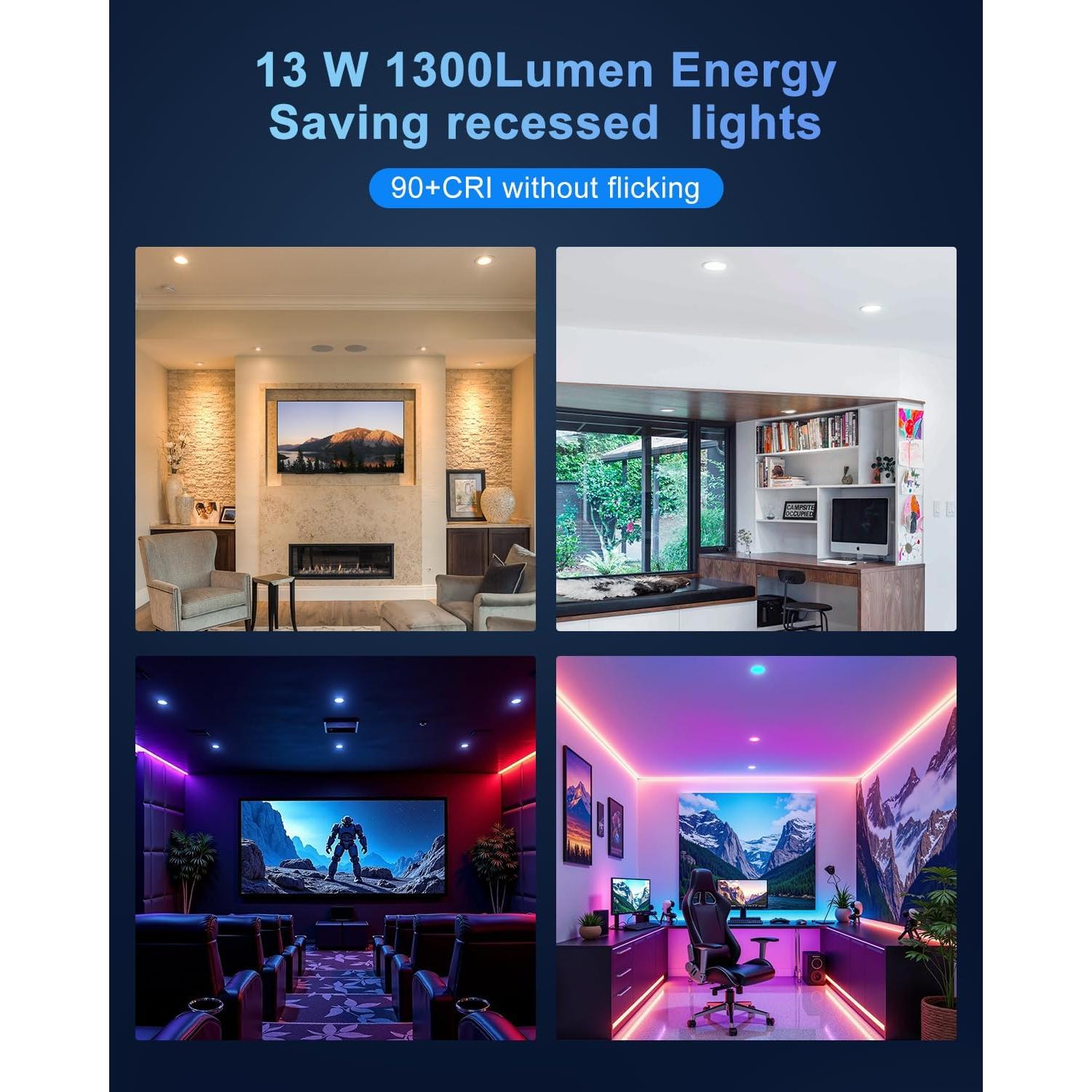 Iluminación Empotrada LED 6" VARICART RGB+5CCT E26 13W 1300LM