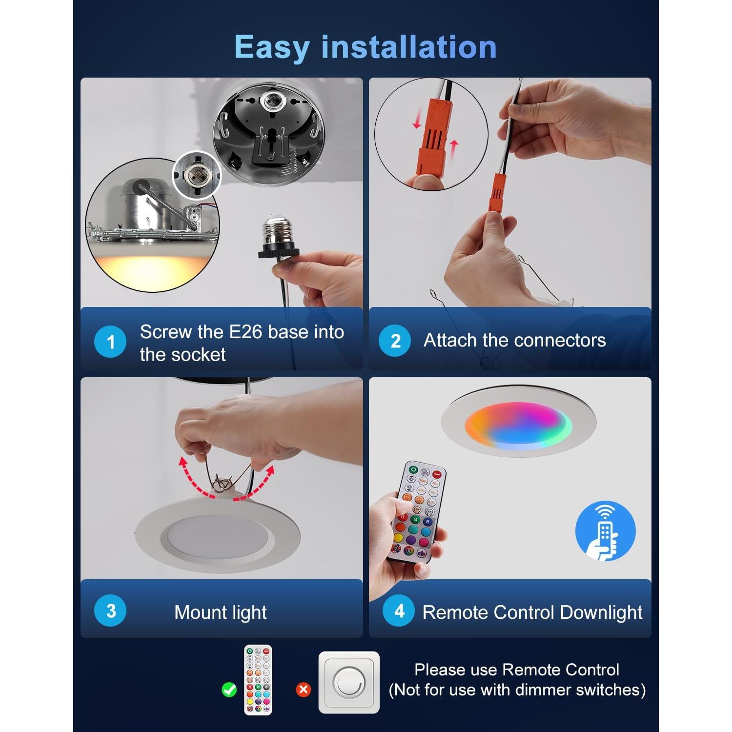 Iluminación Empotrada LED 6" VARICART RGB+5CCT E26 13W 1300LM