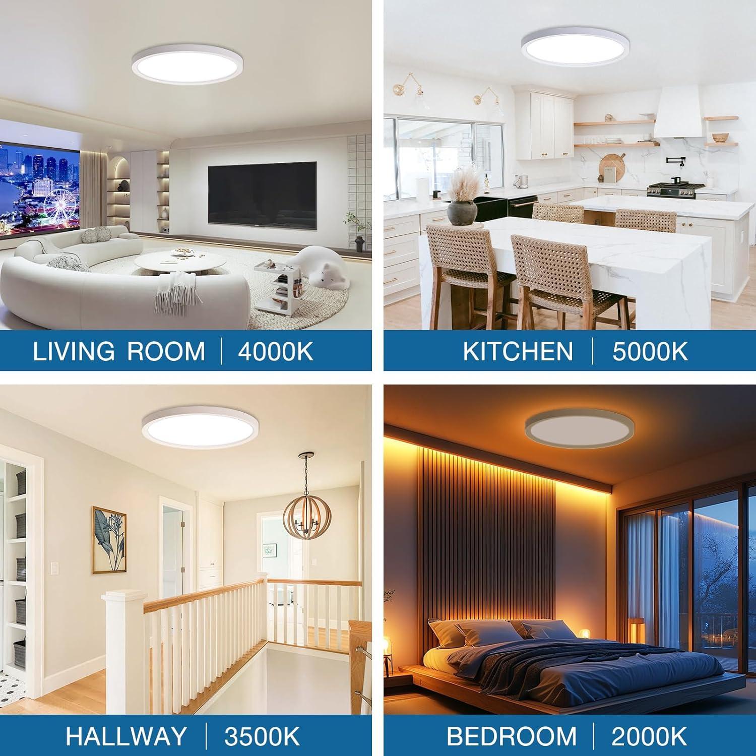 Luz de Techo LED 30cm 24W 2Pack con Control Remoto