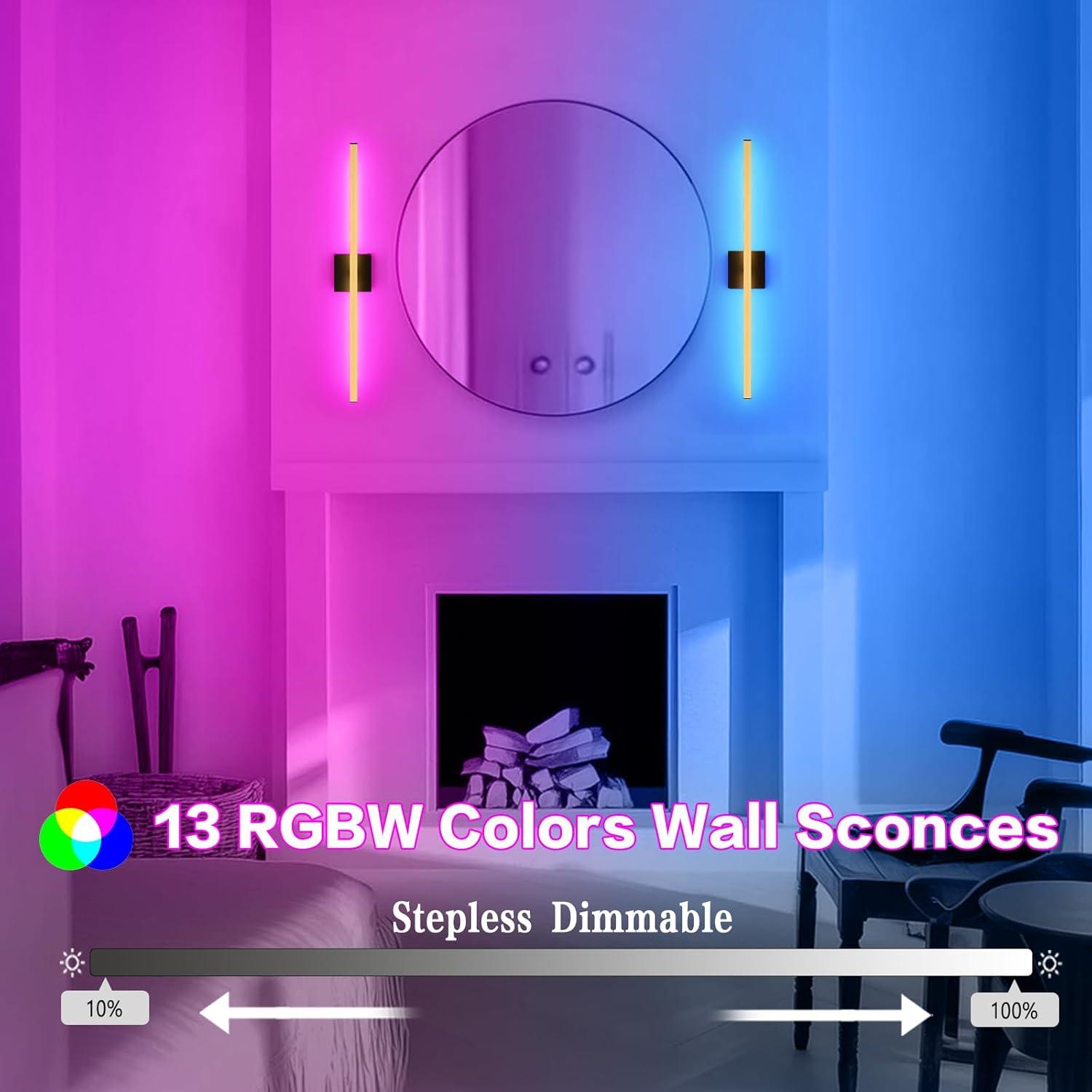 Juego de 2 apliques de pared recargables Devorpos 80 cm RGBW