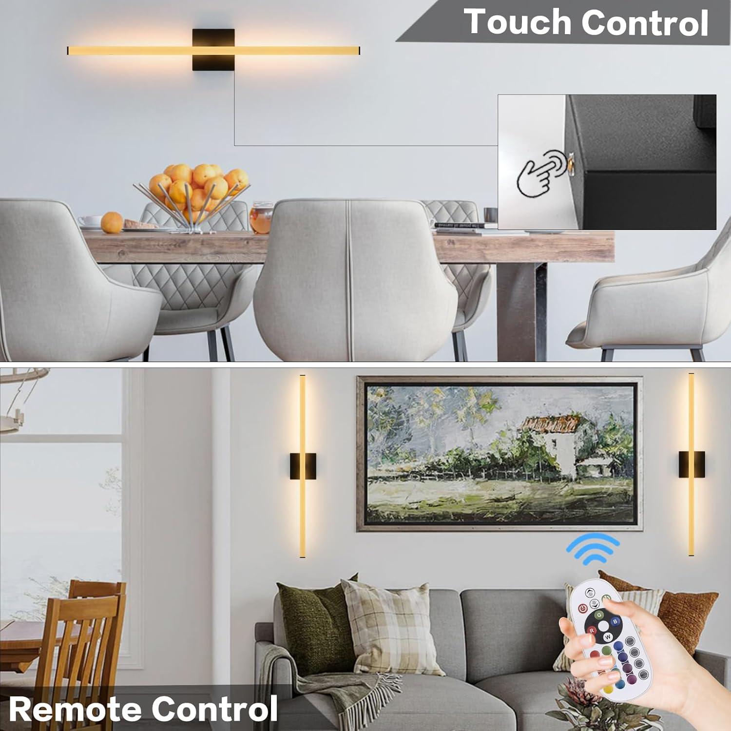 Juego de 2 apliques de pared recargables Devorpos 80 cm RGBW