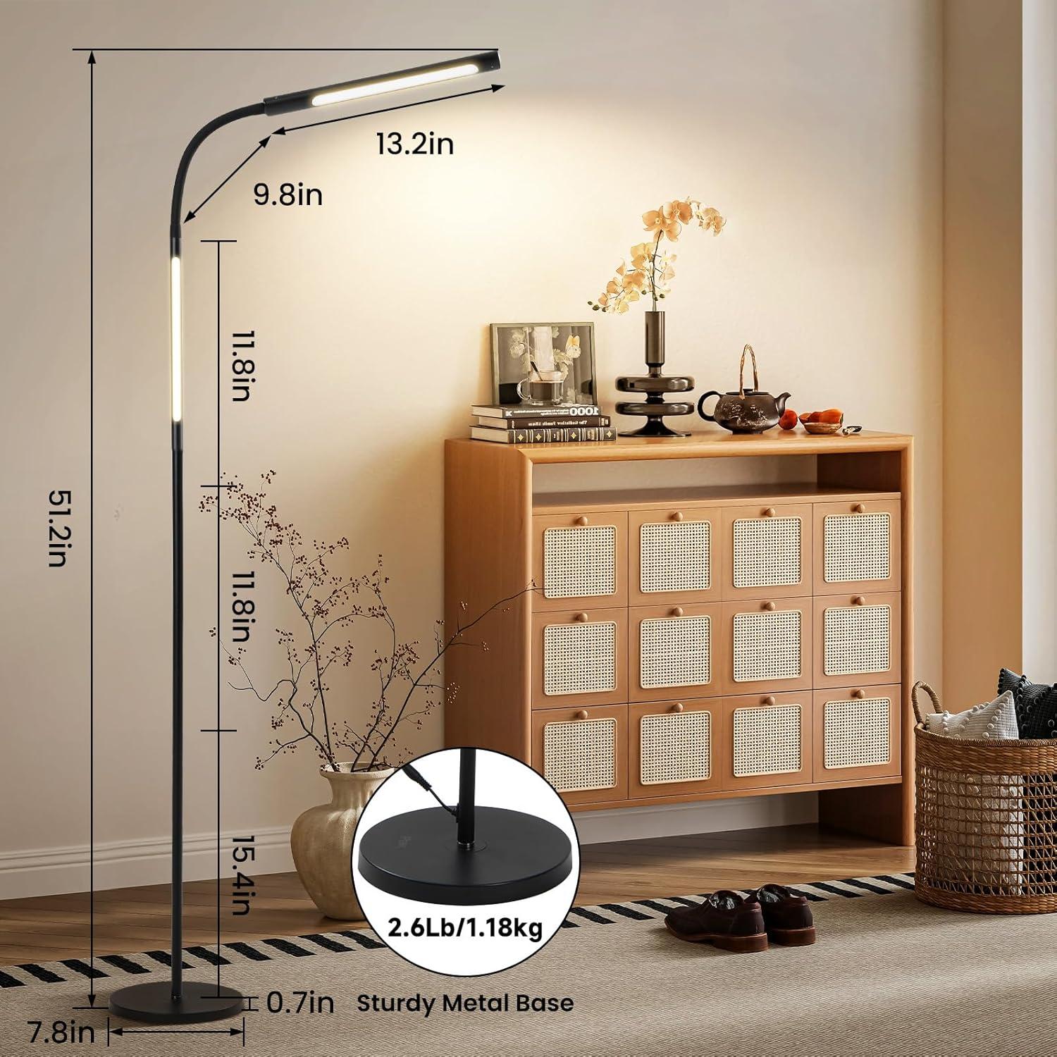 Lámpara de Pie LED SUNLINKCO Regulable con Control Remoto 3000K-5700K