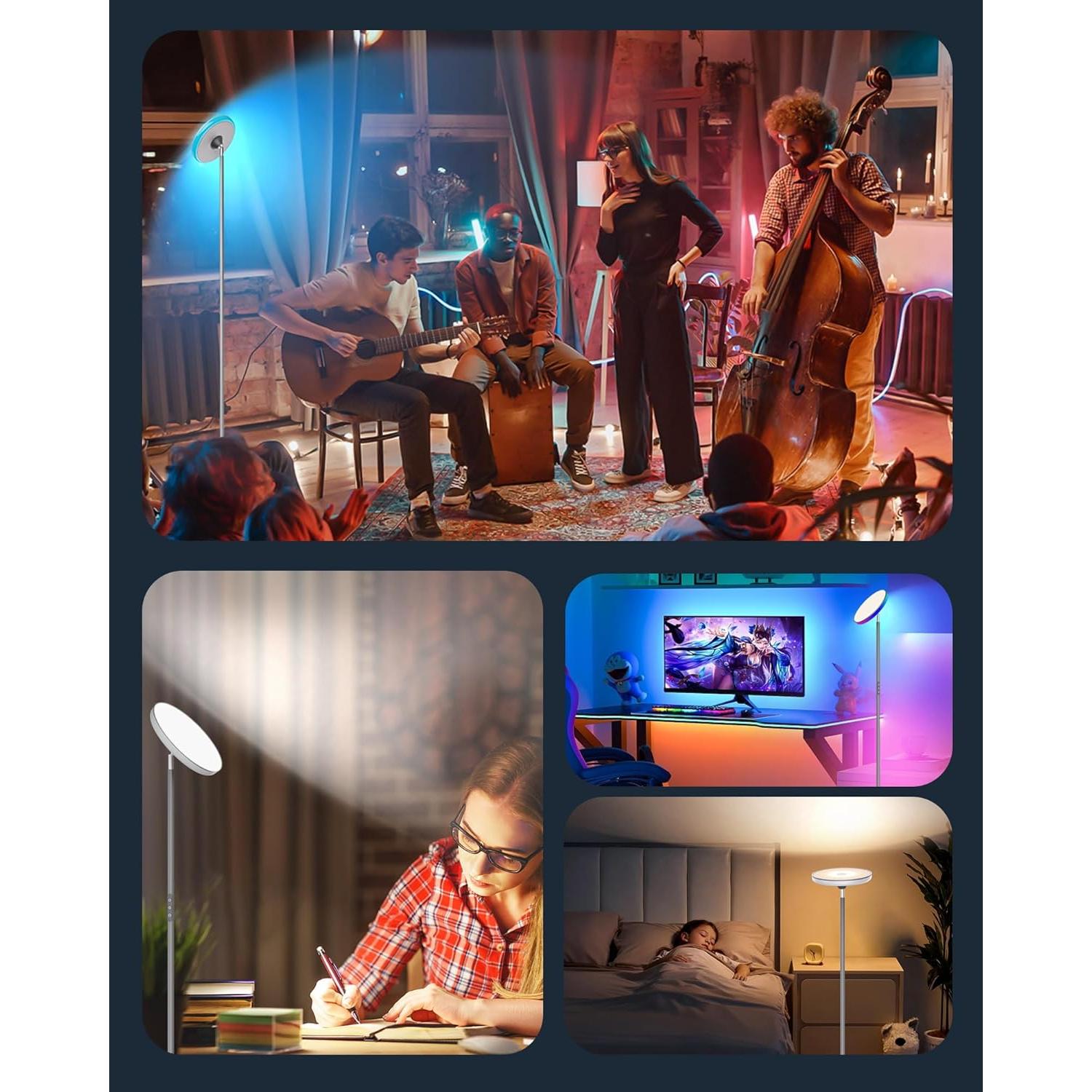 Lámpara de Pie LED ALEXPEX 42W RGB Control Remoto 3700LM