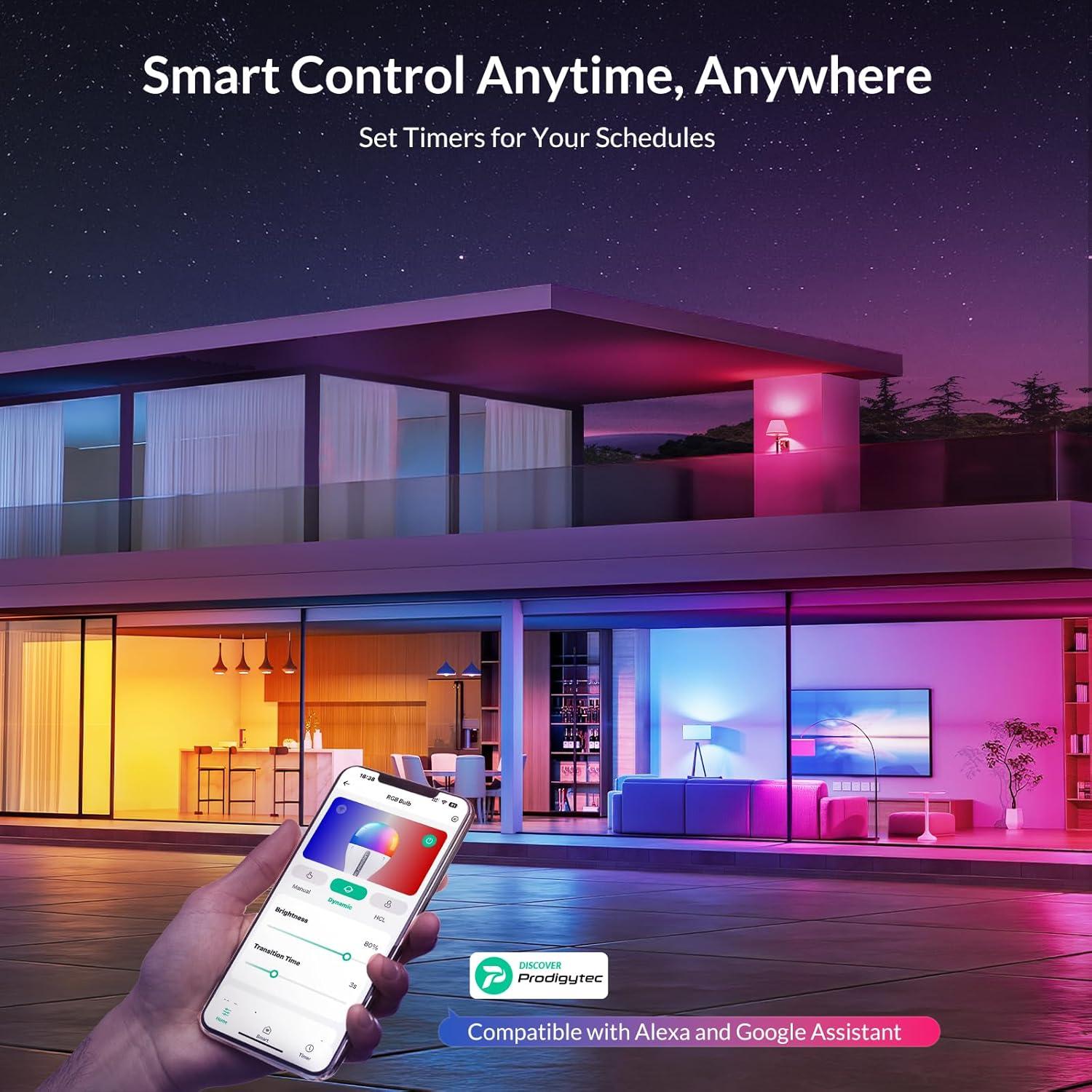 Bombillas LED Inteligentes LEPOWER-TEC A19 E26 900LM Paquete de 4