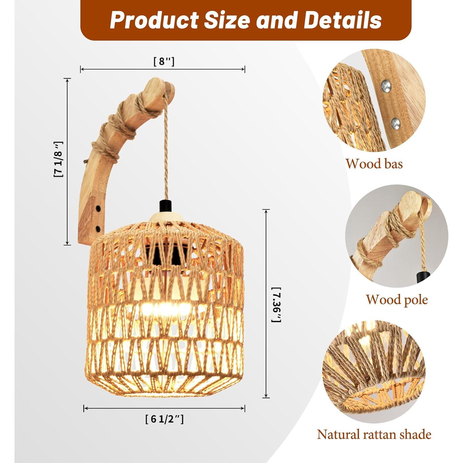 Juego de 2 Apliques de Pared a Batería NOVCAND Boho RGB