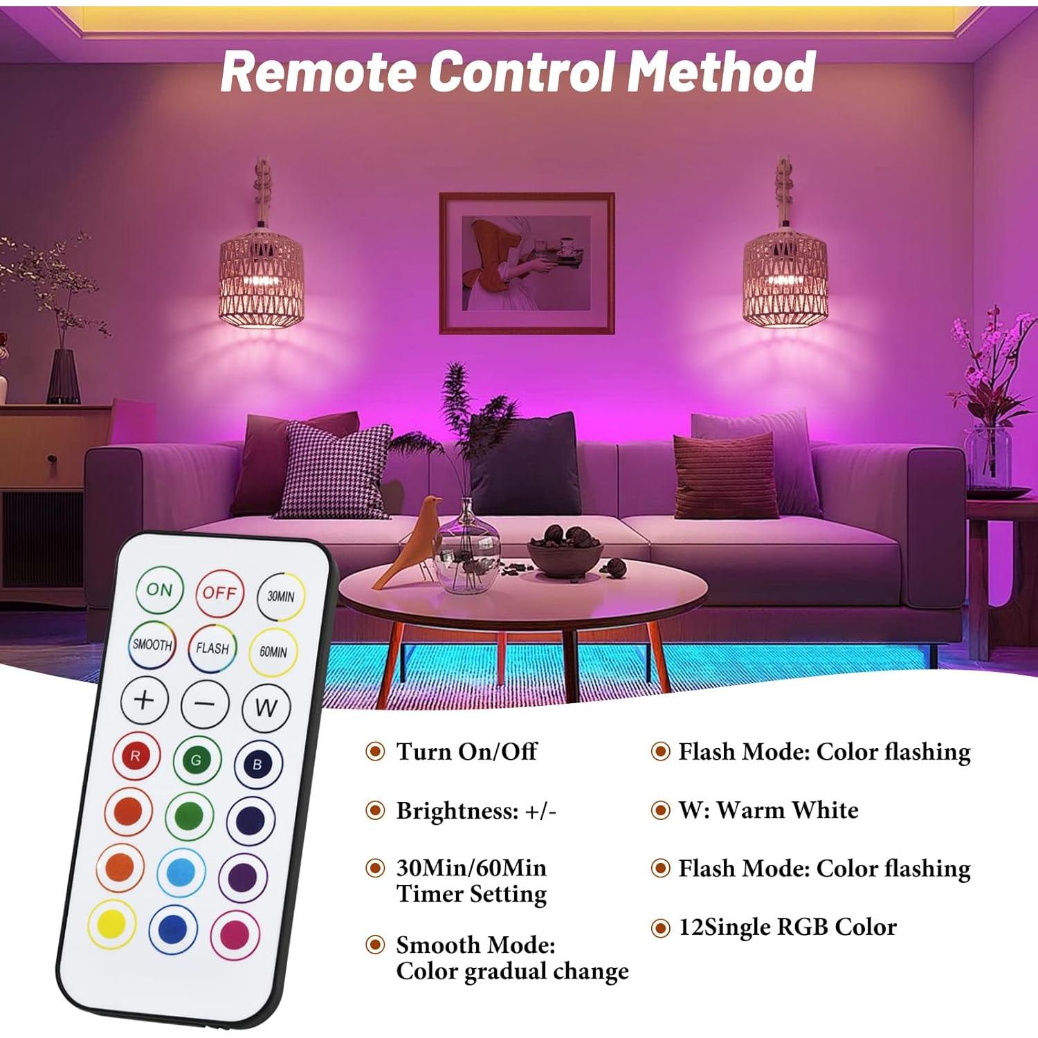 Juego de 2 Apliques de Pared a Batería NOVCAND Boho RGB