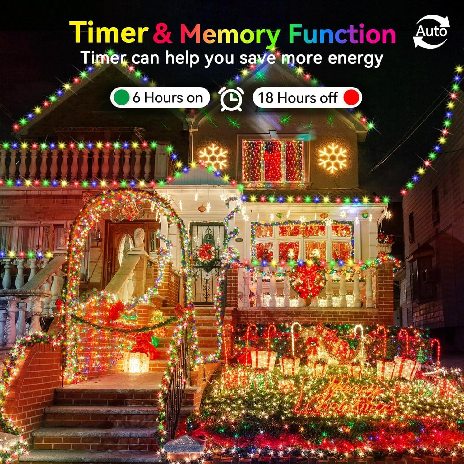 Luces de Navidad Hezbjiti 1000 LED 120m Multicolor con Control Remoto