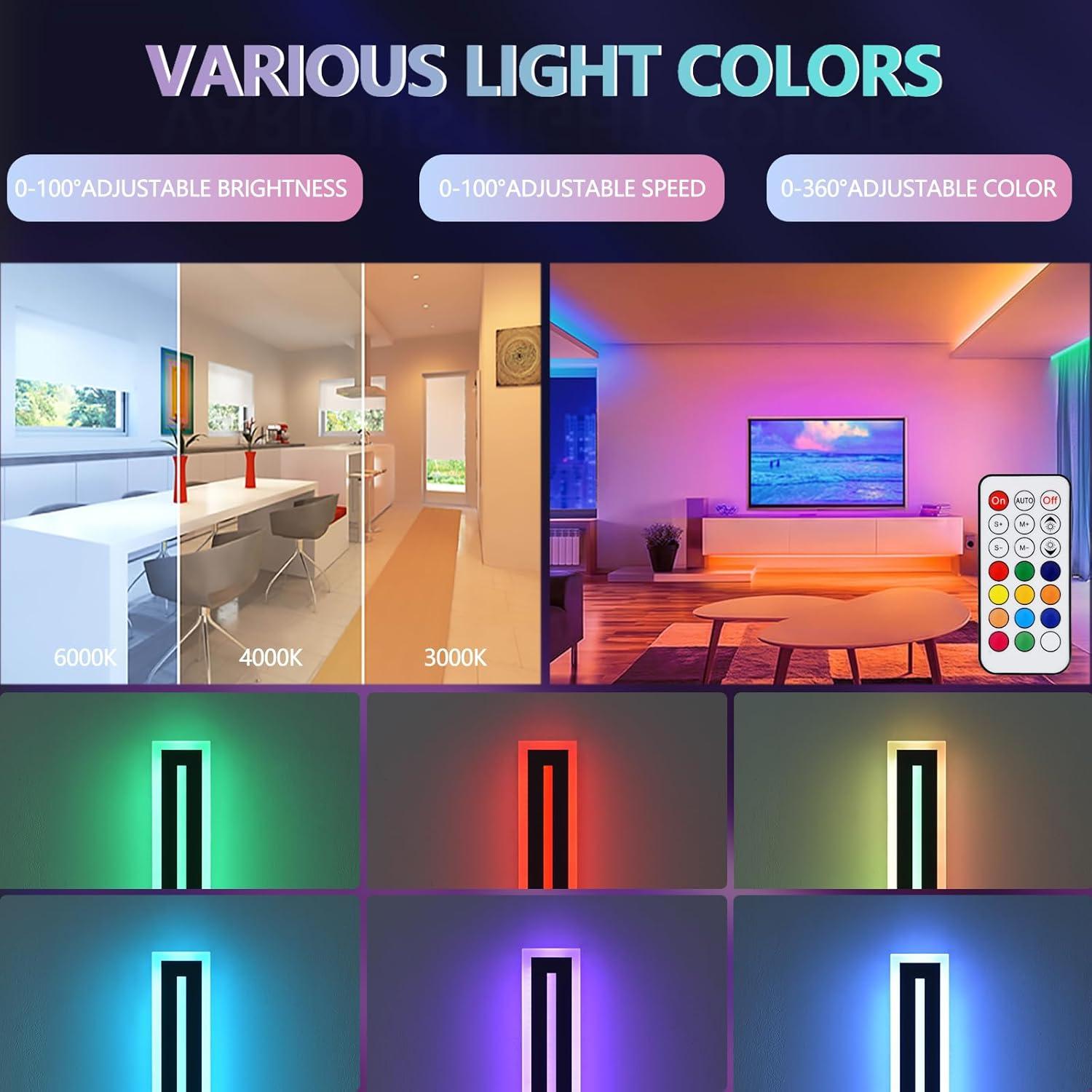 Luz de Pared Exterior 42W RGB QHIUAT 90cm Impermeable