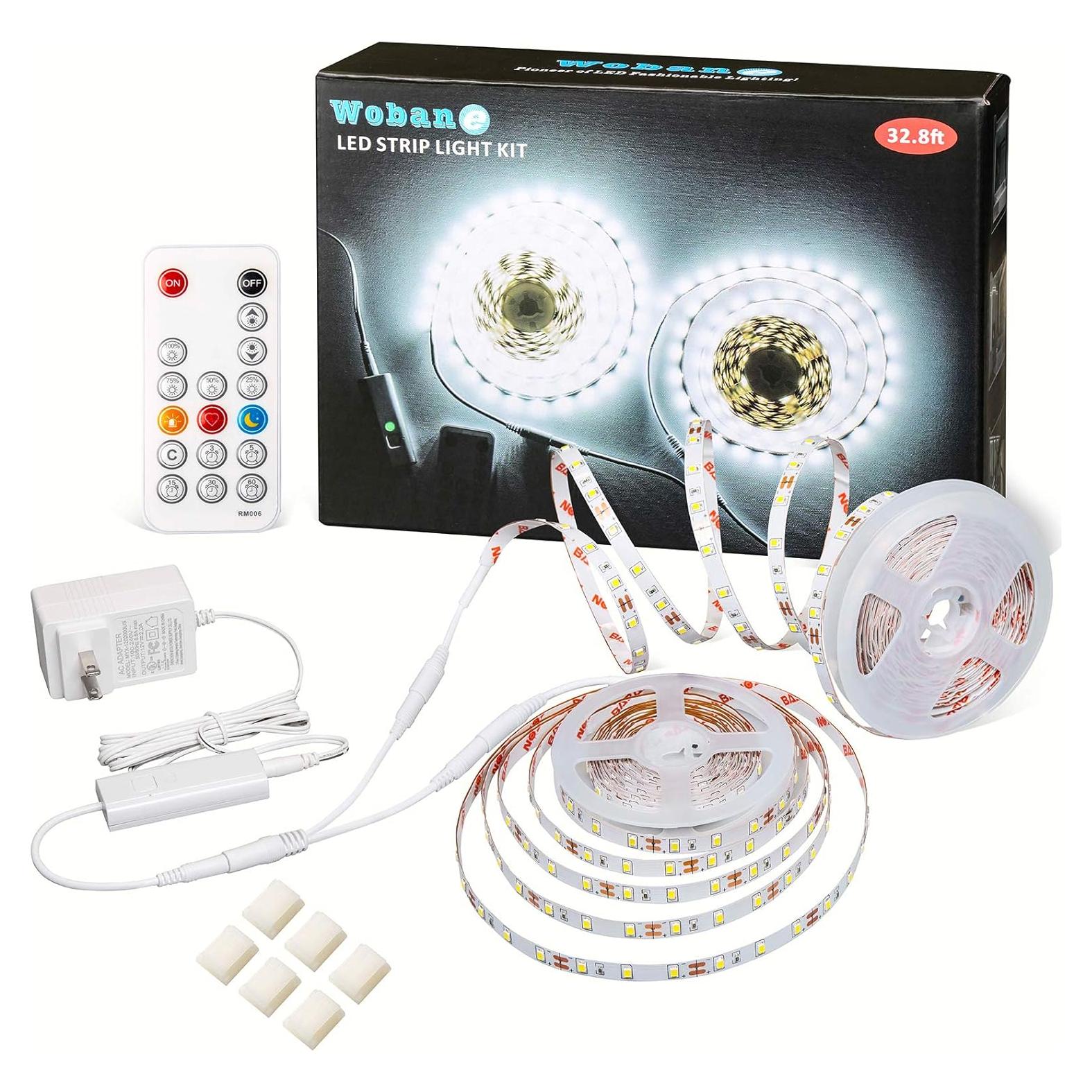 Tira LED 10m WOBANE Blanca Regulable con Control Remoto 600 LEDs